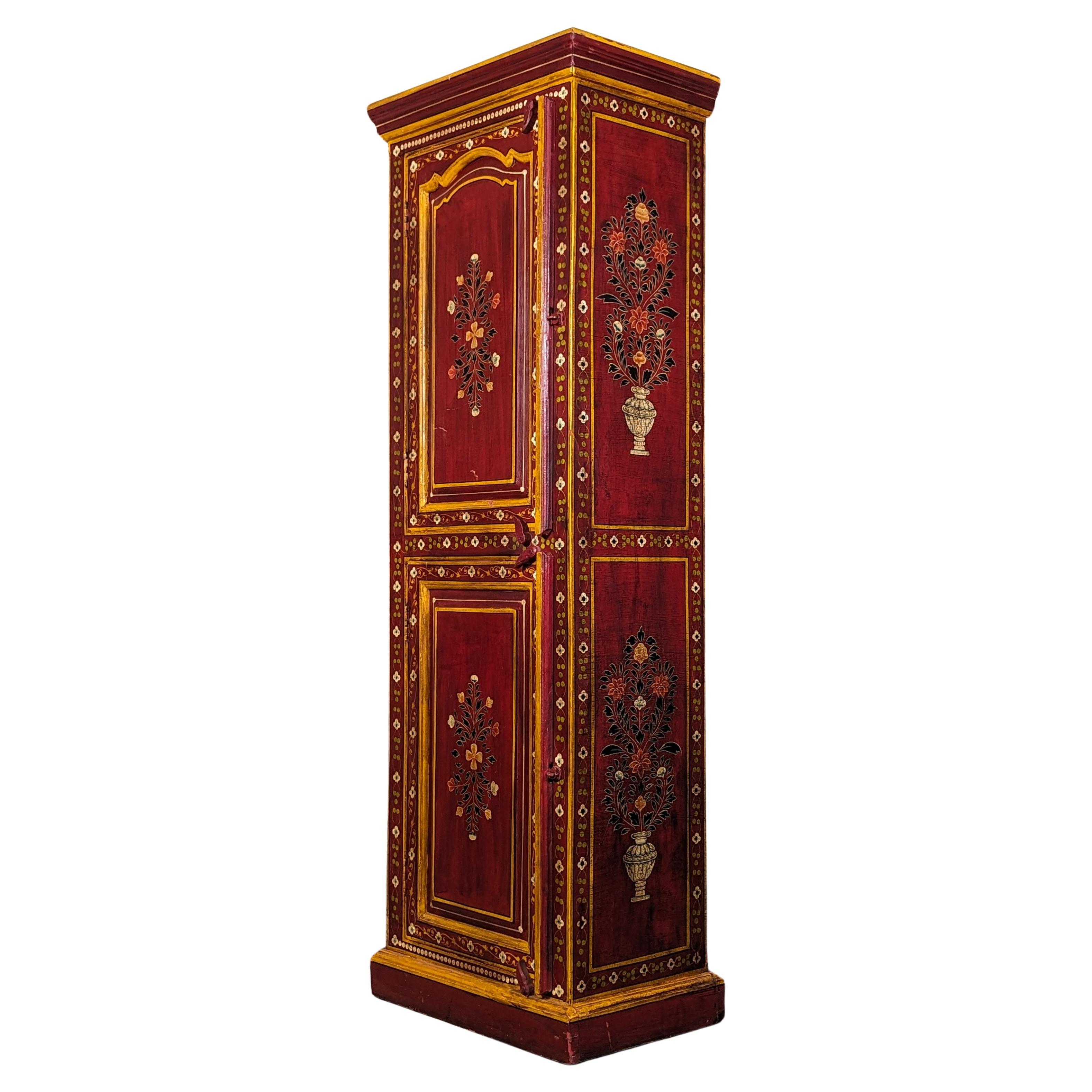 Vintage Mediterranean Style Hand Painted Cabinet For Sale