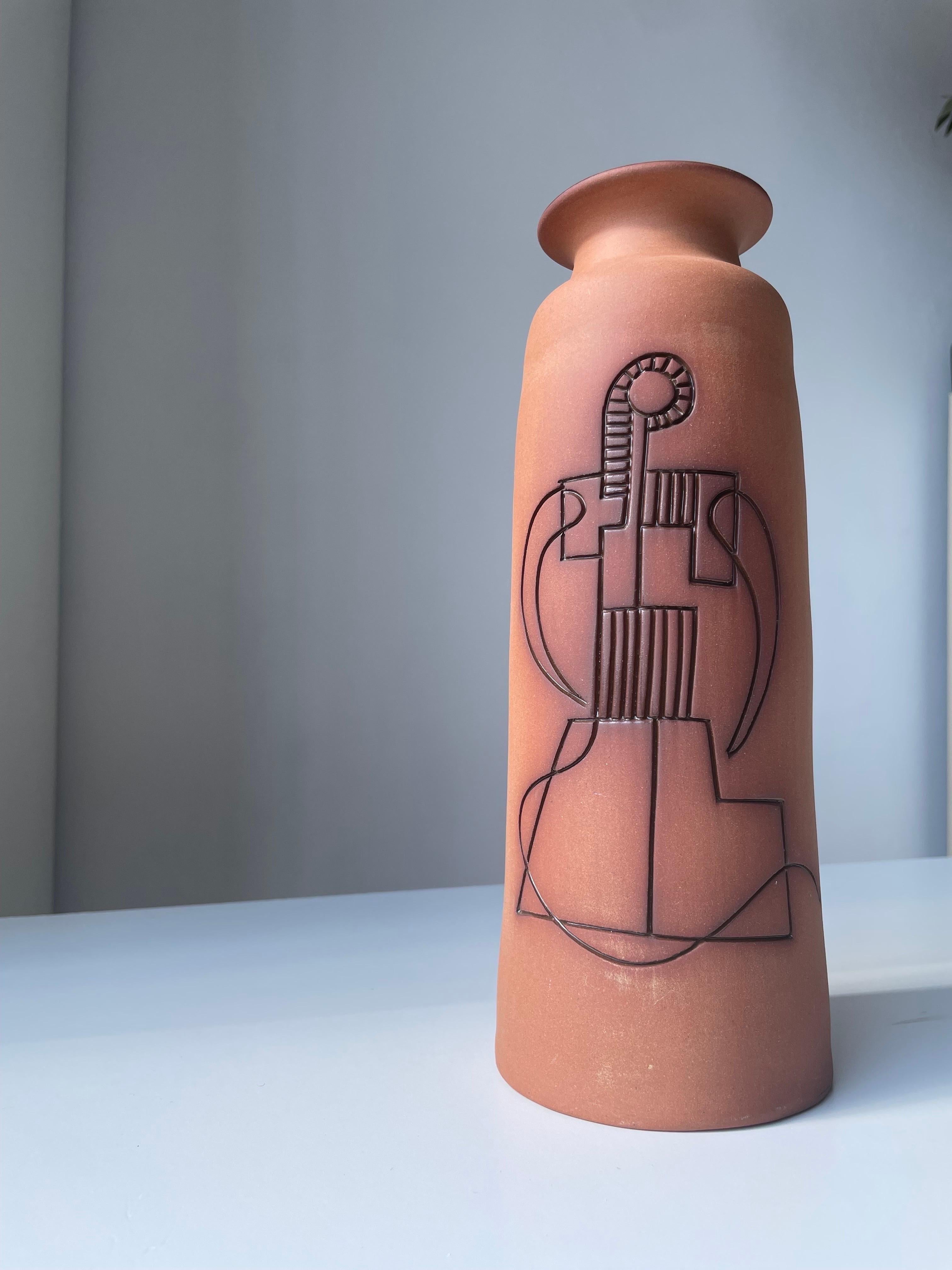 Tall Mediterranean Contemporary Ceramic Vase, Cyprus For Sale 4