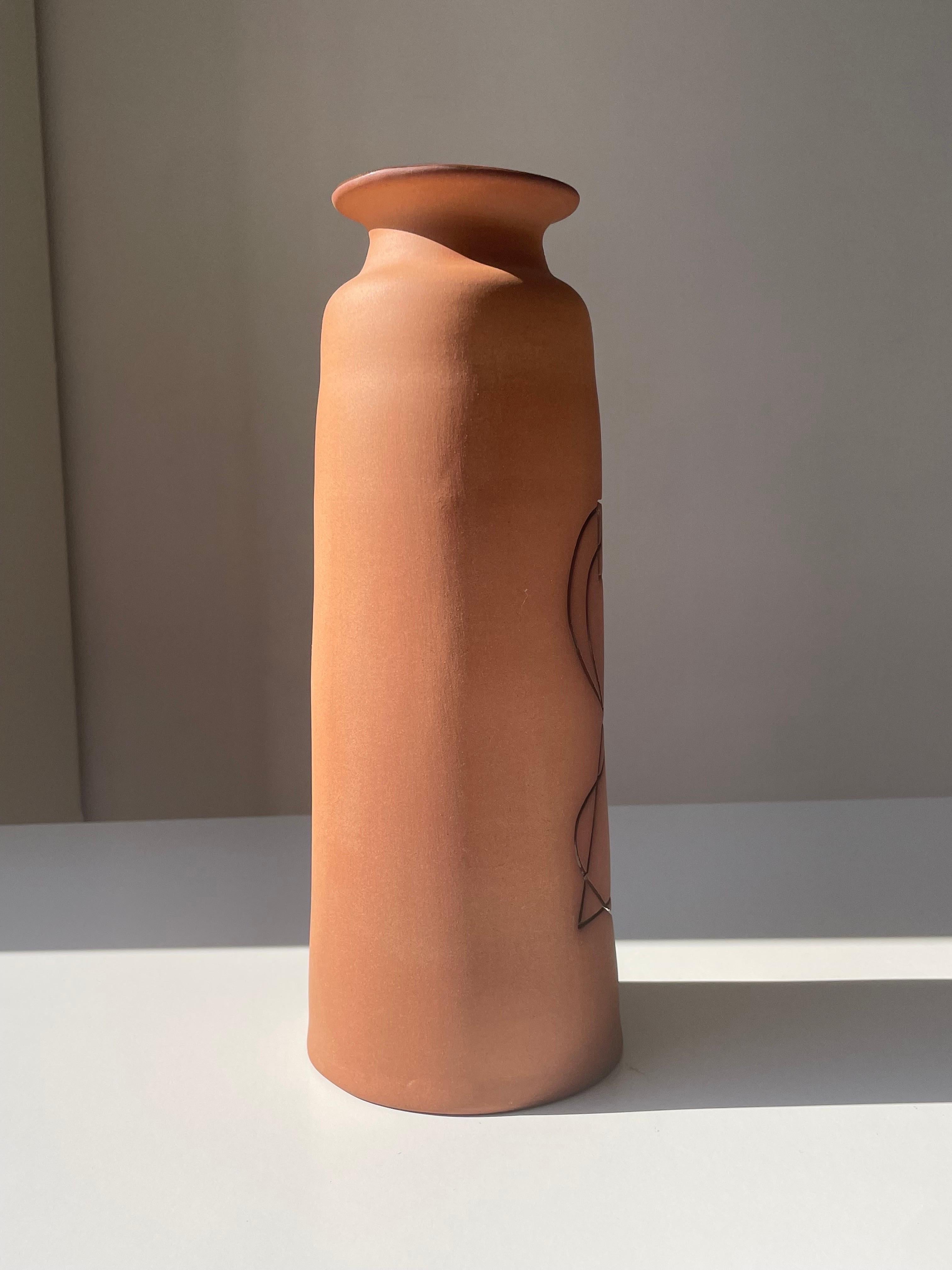 Cypriot Tall Mediterranean Contemporary Ceramic Vase, Cyprus For Sale