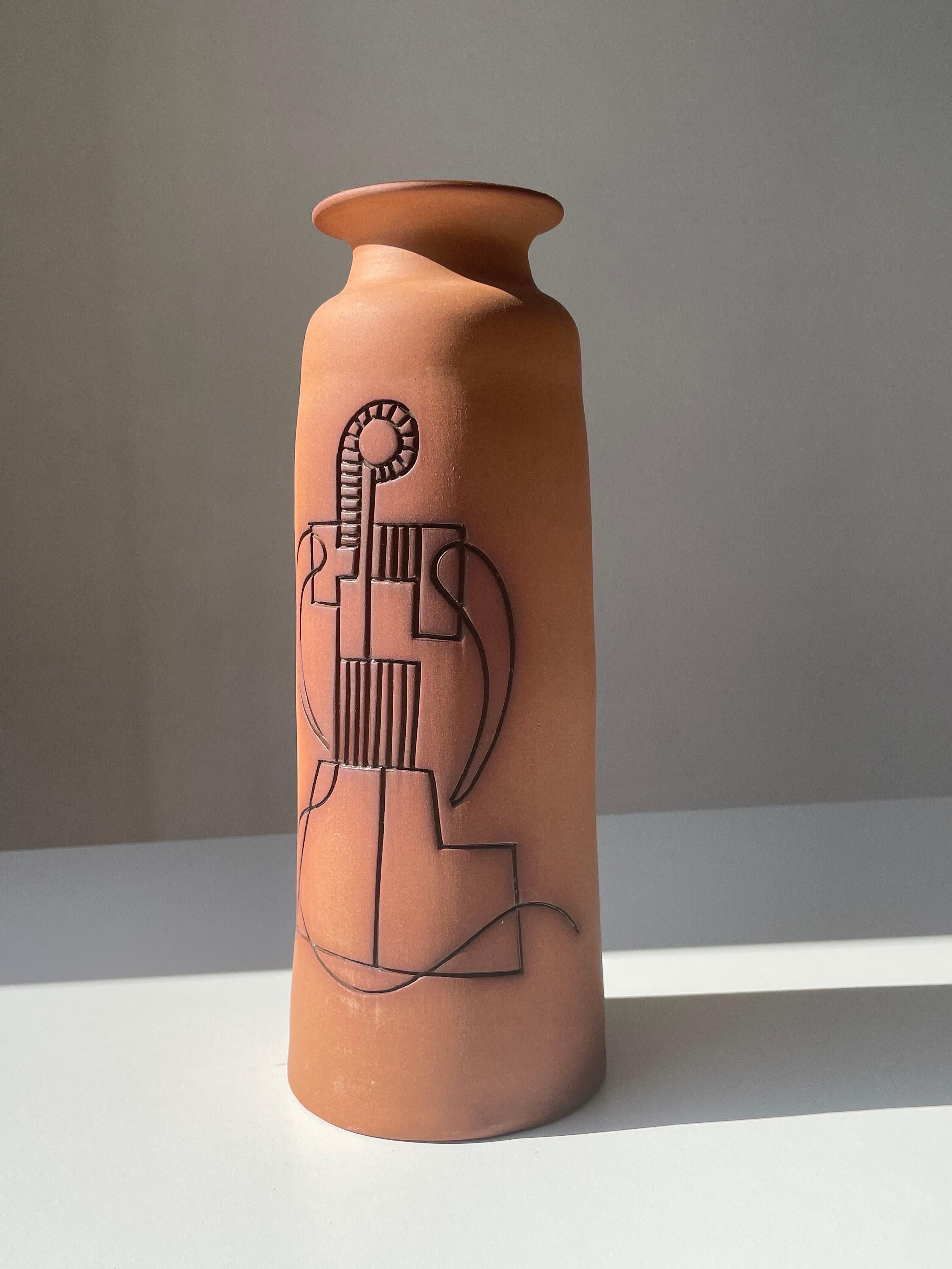 Tall Mediterranean Contemporary Ceramic Vase, Cyprus For Sale 1