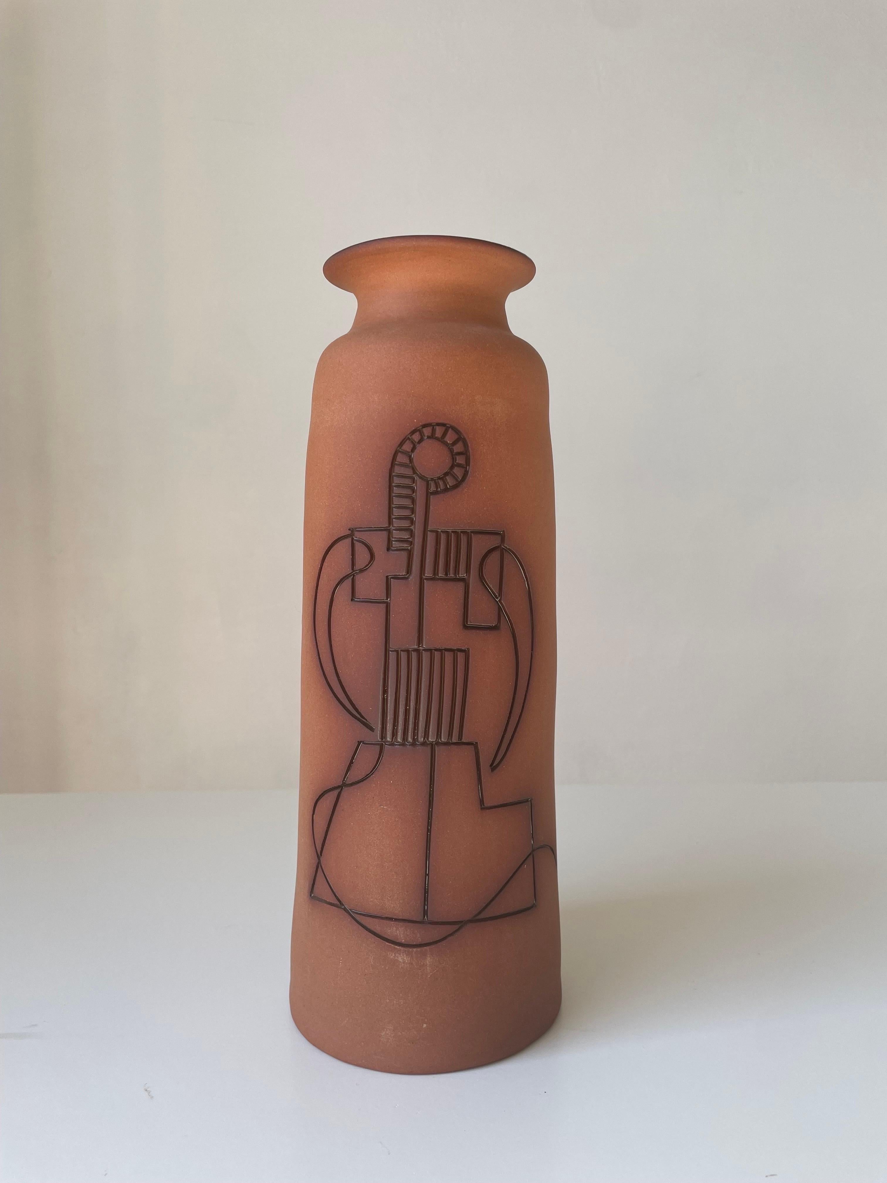 Grand vase méditerranéen contemporain en céramique, Chypre en vente 1
