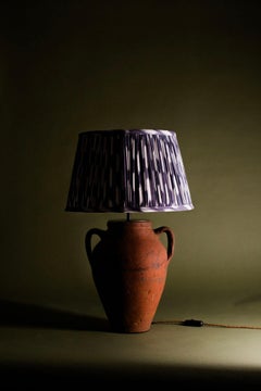 Vintage Mediterranean Terracotta Table Lamp, Hand-Thrown Turkey, 20th Century