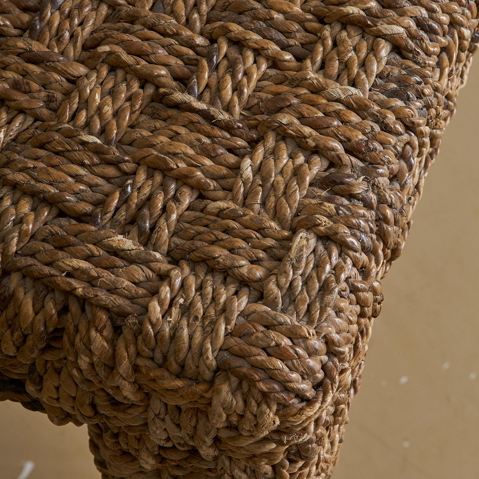 Vintage Mediterranean Woven Rope Console Table 1