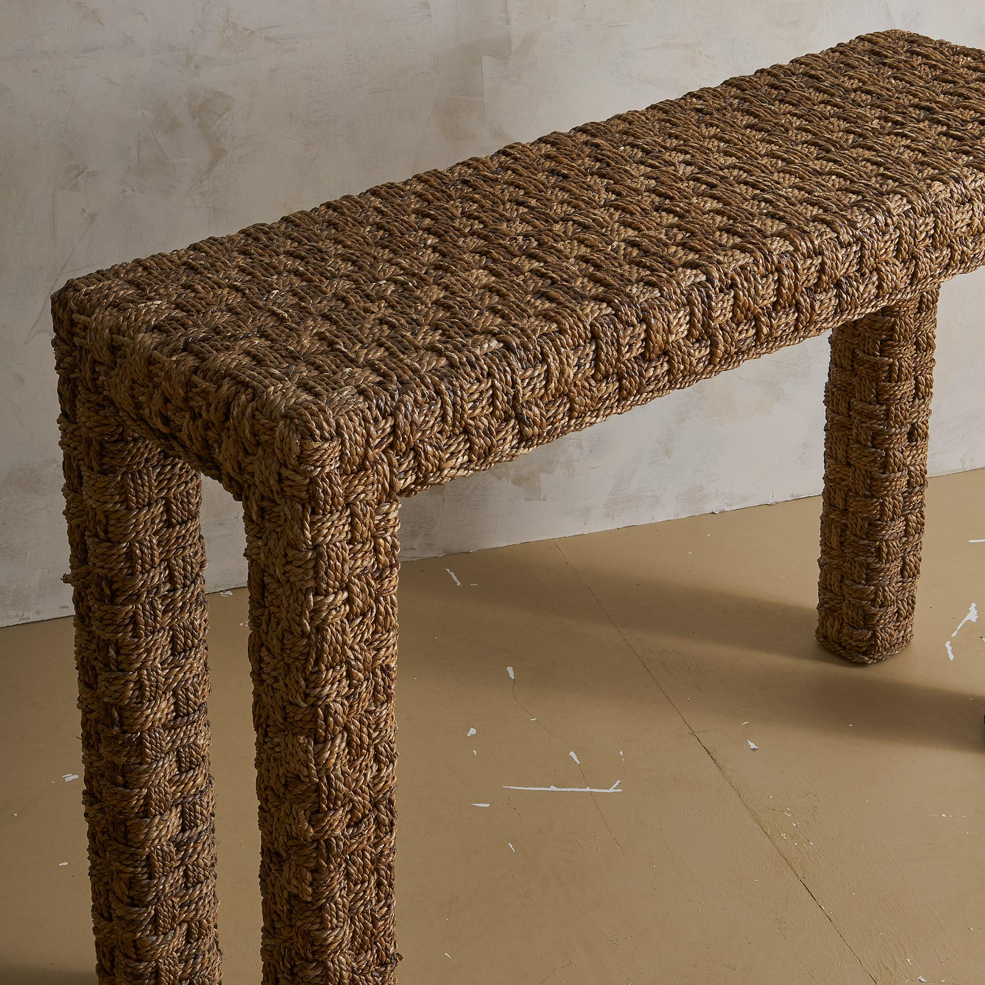 Vintage Mediterranean Woven Rope Console Table 2