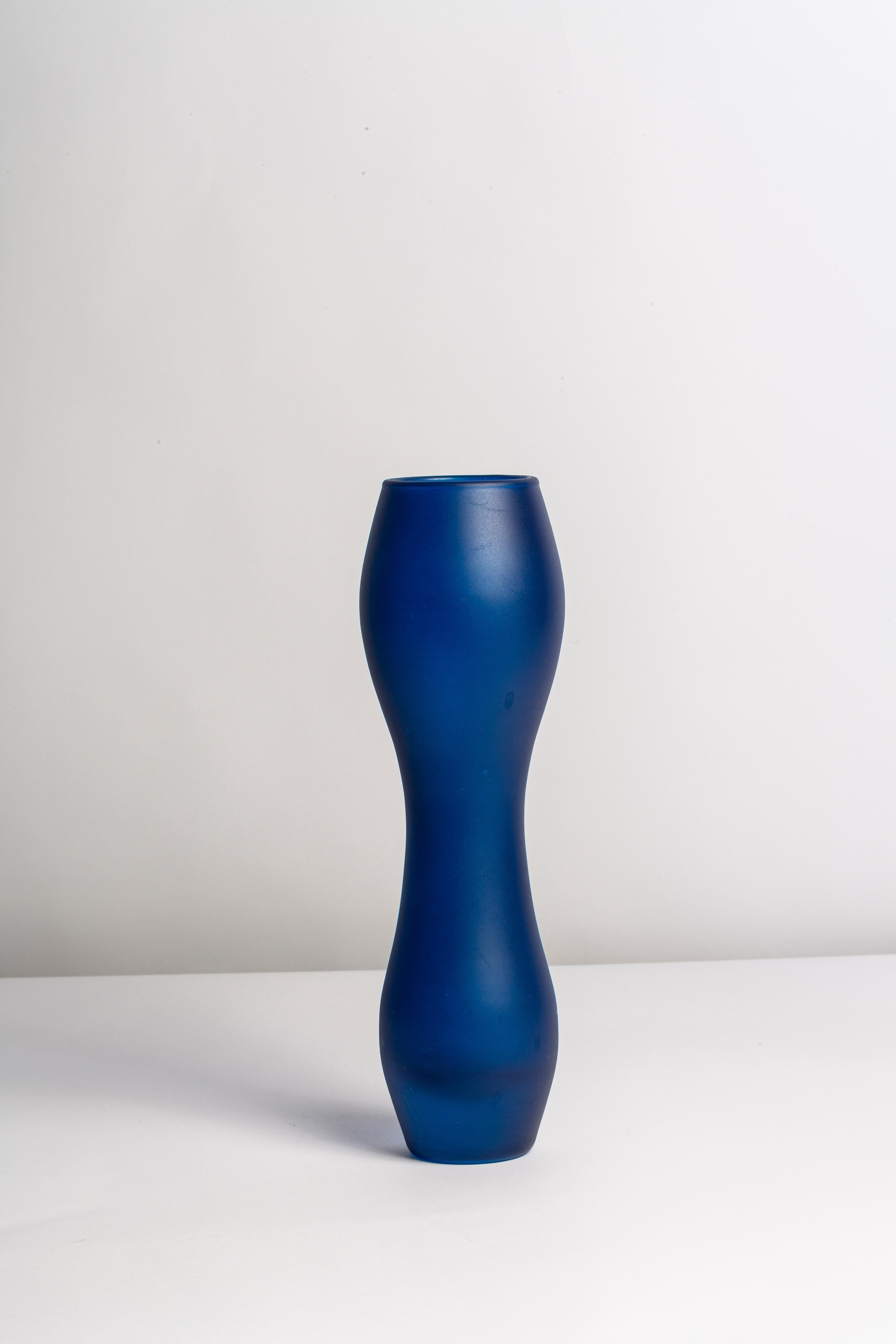 Vintage Medium Blue Vase, 20th Century, Europe, 1960s For Sale 2