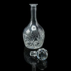 Vintage Medium Bodied Wine Decanter, English, Cut Glass, Merlot, Grenache, 1970