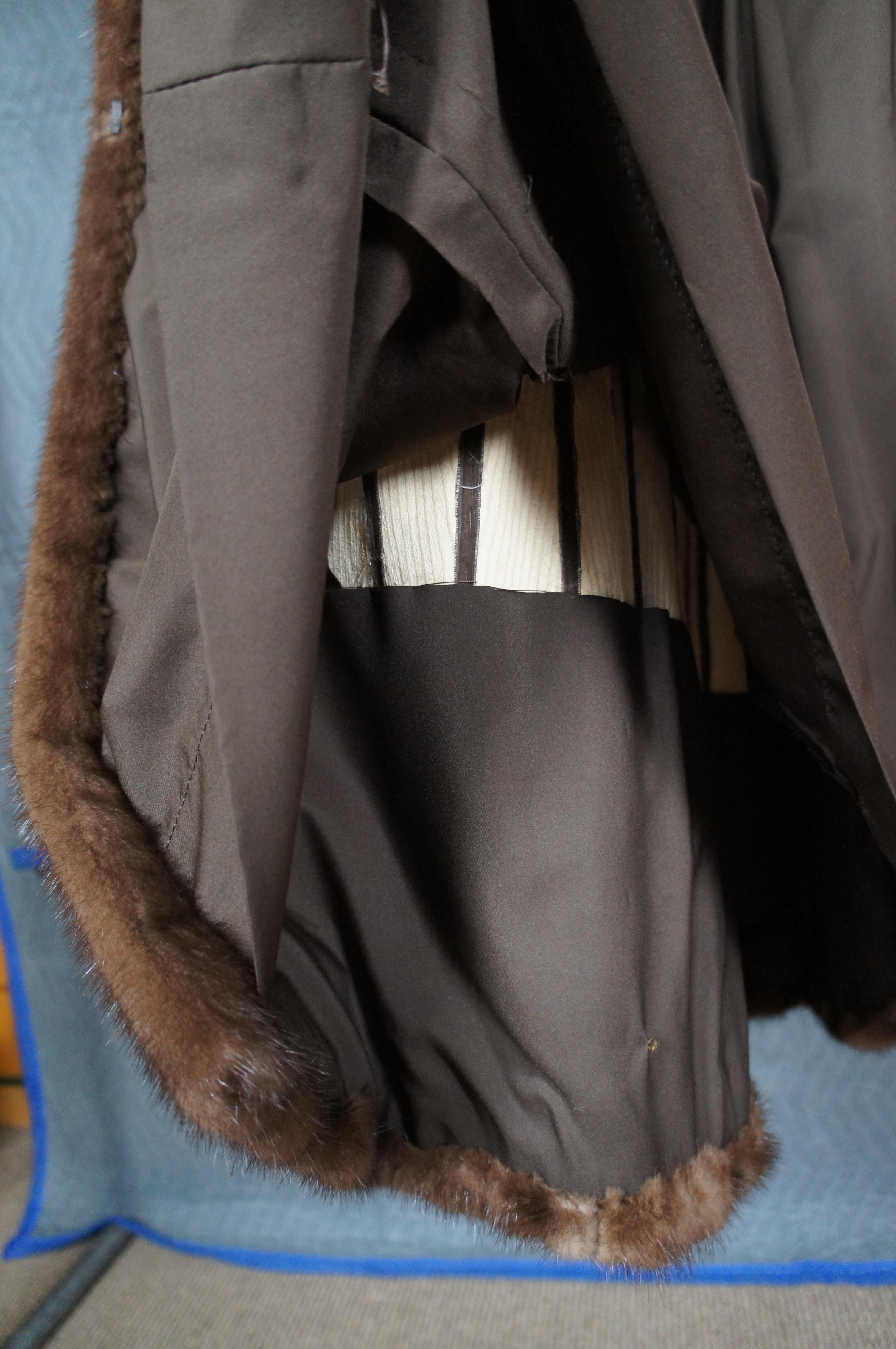 Vintage Medium Brown Full Length Mink Fur Coat Womens Jacket For Sale 7
