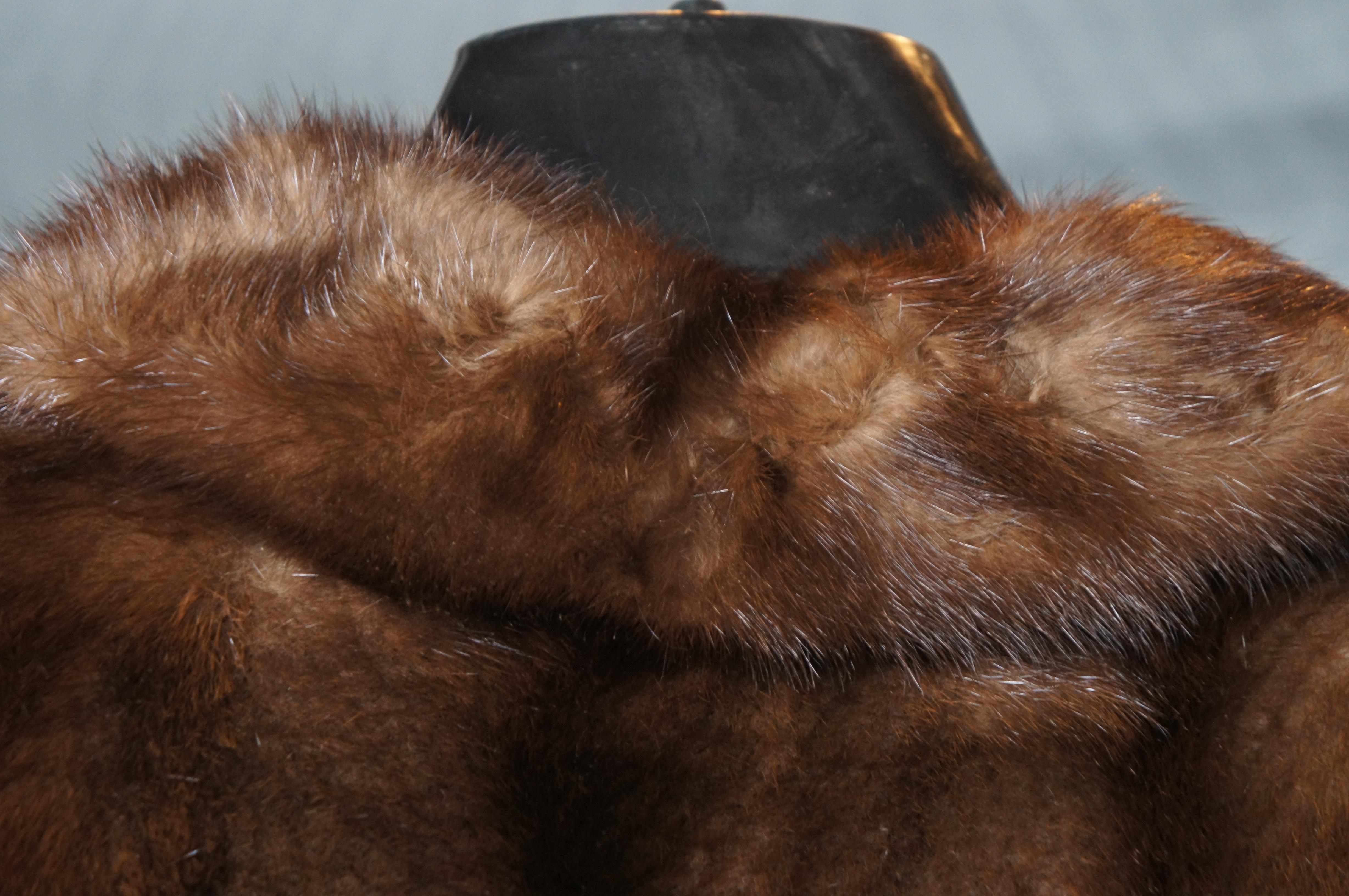 20th Century Vintage Medium Brown Full Length Mink Fur Coat Womens Jacket For Sale