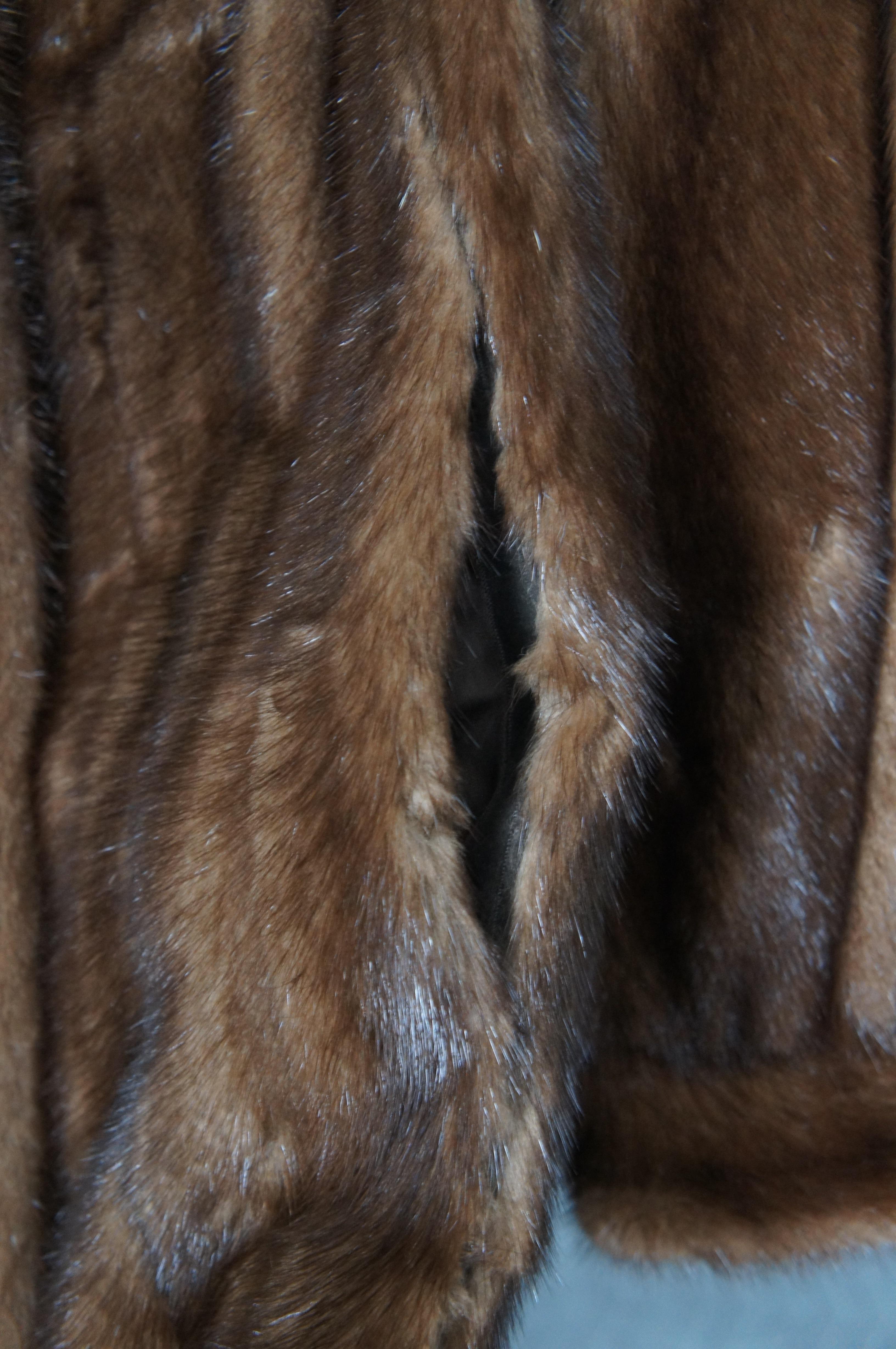 Vintage Medium Brown Full Length Mink Fur Coat Womens Jacket For Sale 2