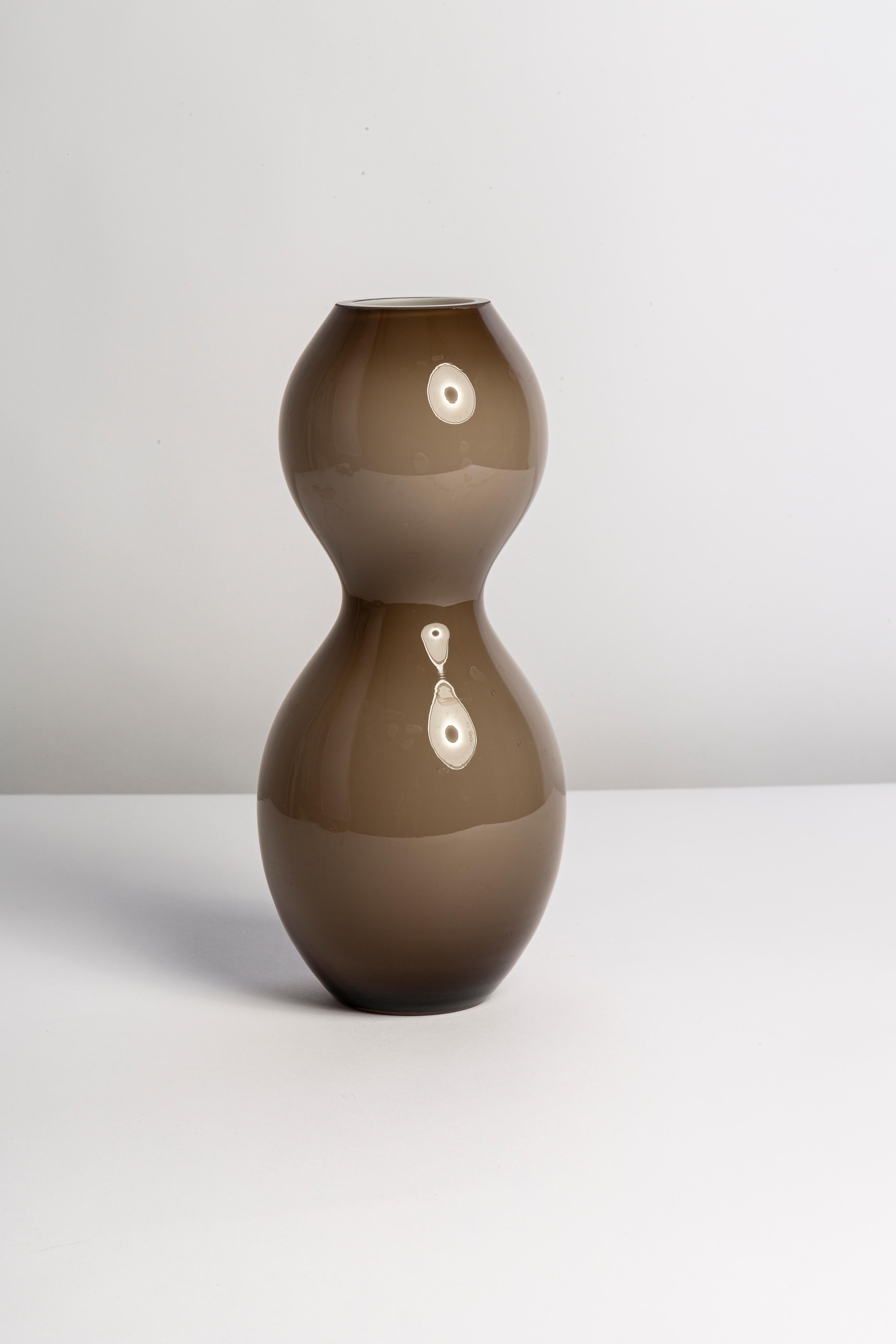 Glass Vintage Medium Brown Vase, 20th Century, Europe, 1960s For Sale