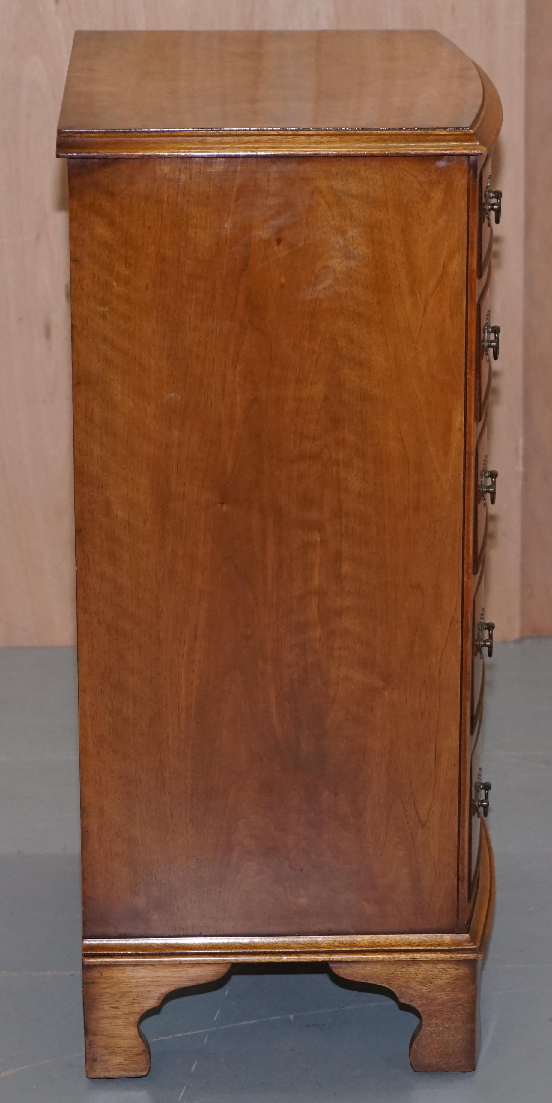 Vintage Medium Sized Burr Walnut Tallboy Chest of Drawers Bevan Funnell, England 1