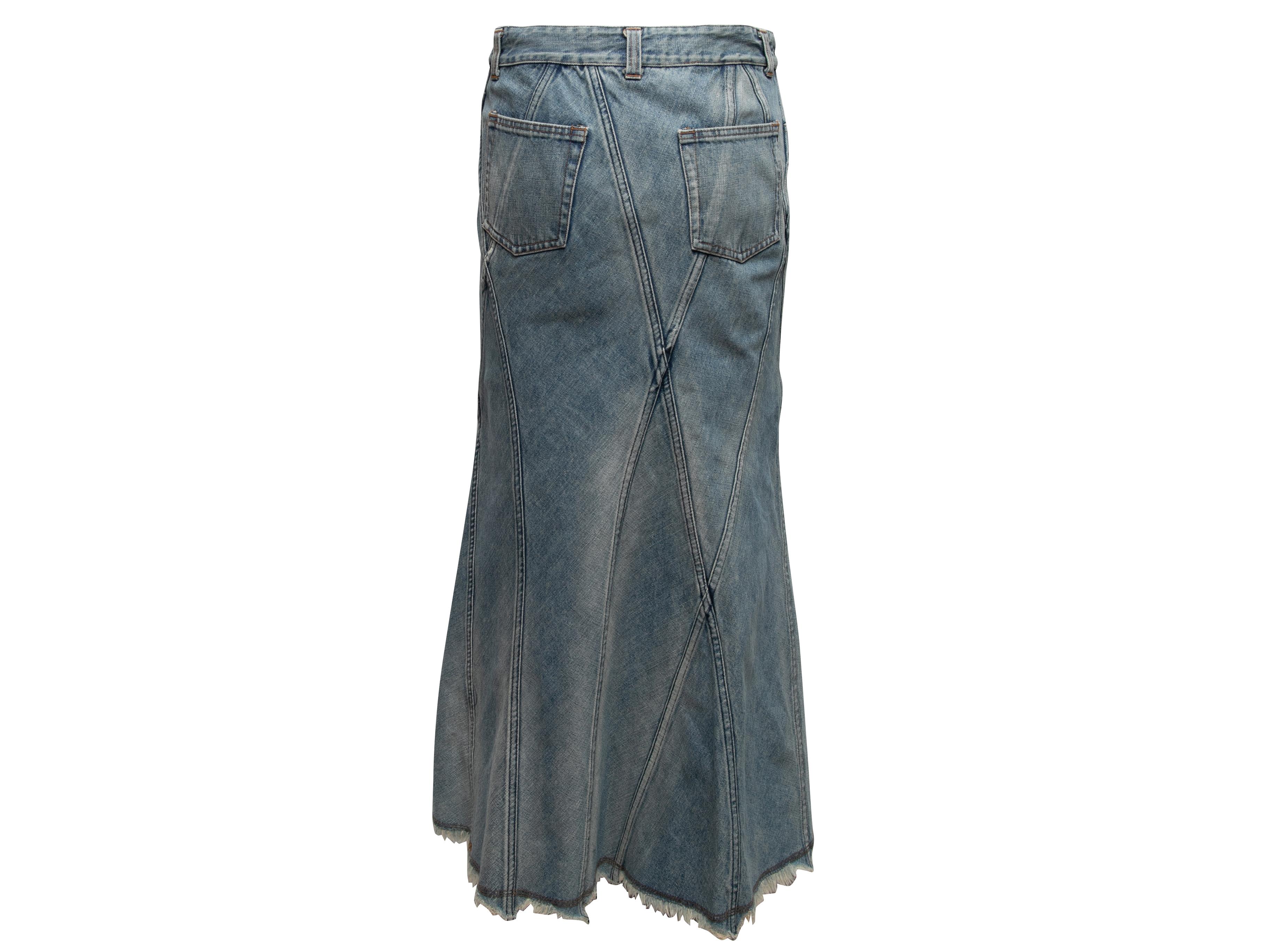 Gray Vintage Medium Wash Junya Watanabe Comme Des Garcons Denim Maxi Skirt Size US S