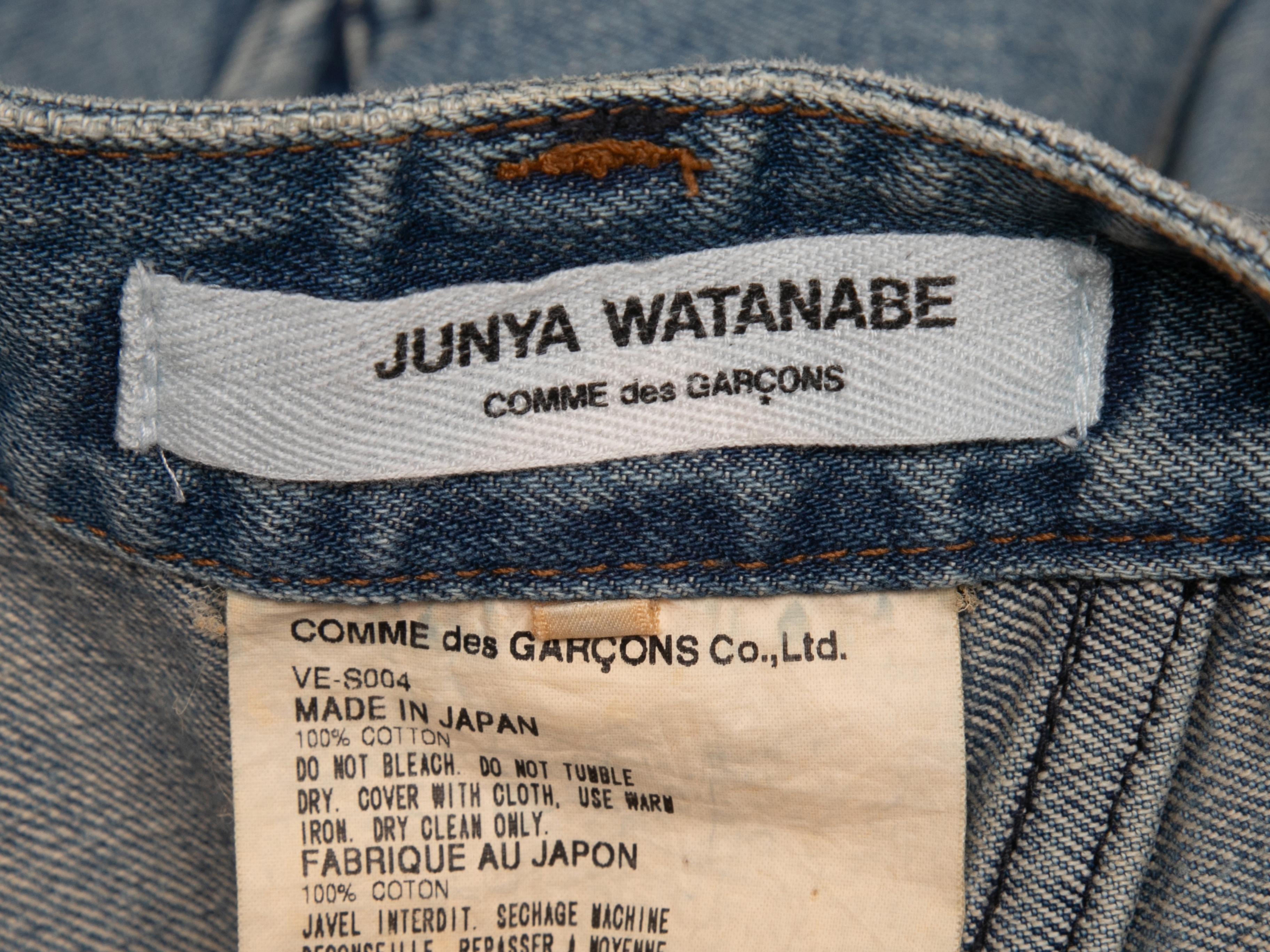 Vintage Medium Wash Junya Watanabe Comme Des Garcons Denim Maxi Skirt Size US S In Good Condition In New York, NY