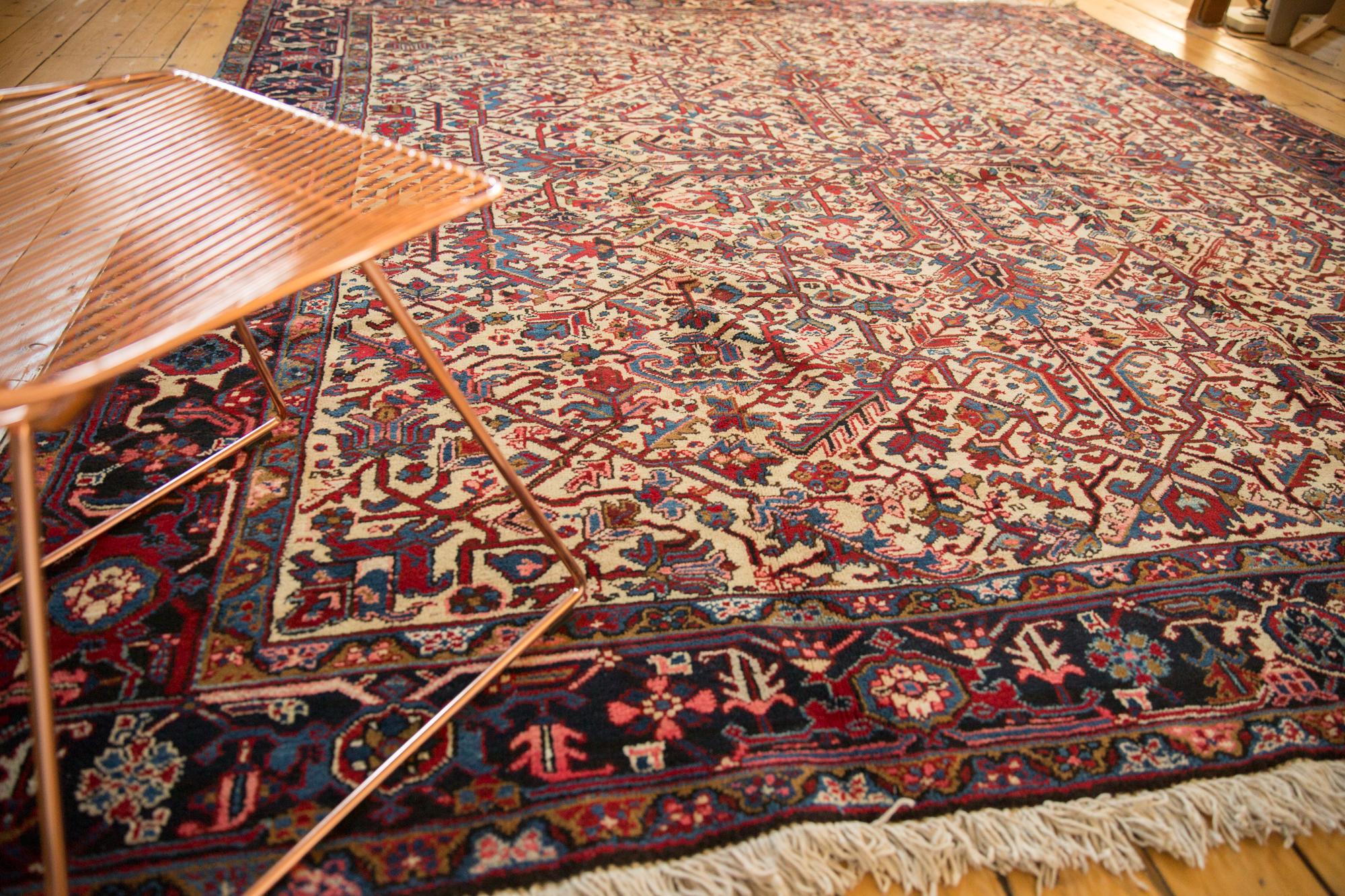 Mid-20th Century Vintage Mehrivan Square Carpet For Sale