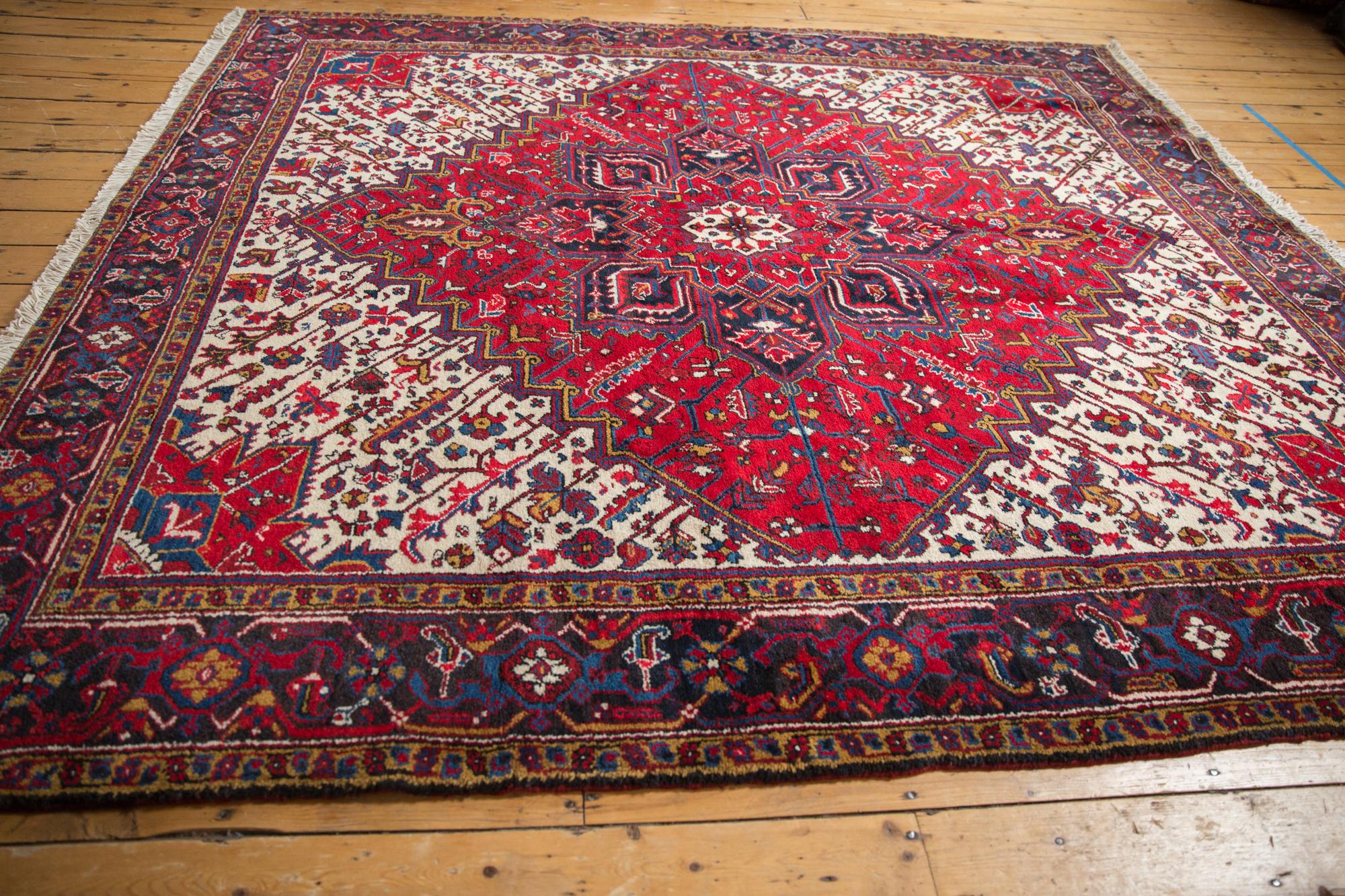 Wool Vintage Mehrivan Square Carpet For Sale