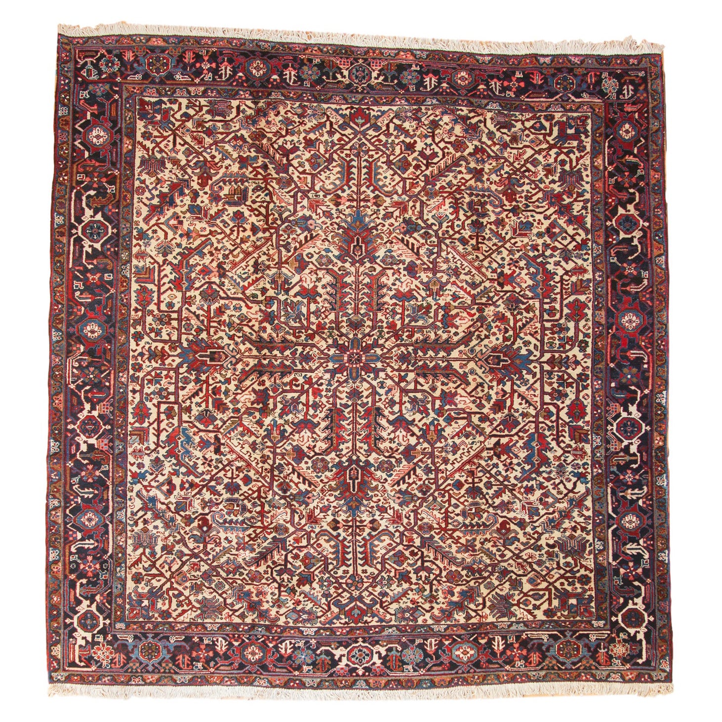 Tappeto quadrato Mehrivan vintage