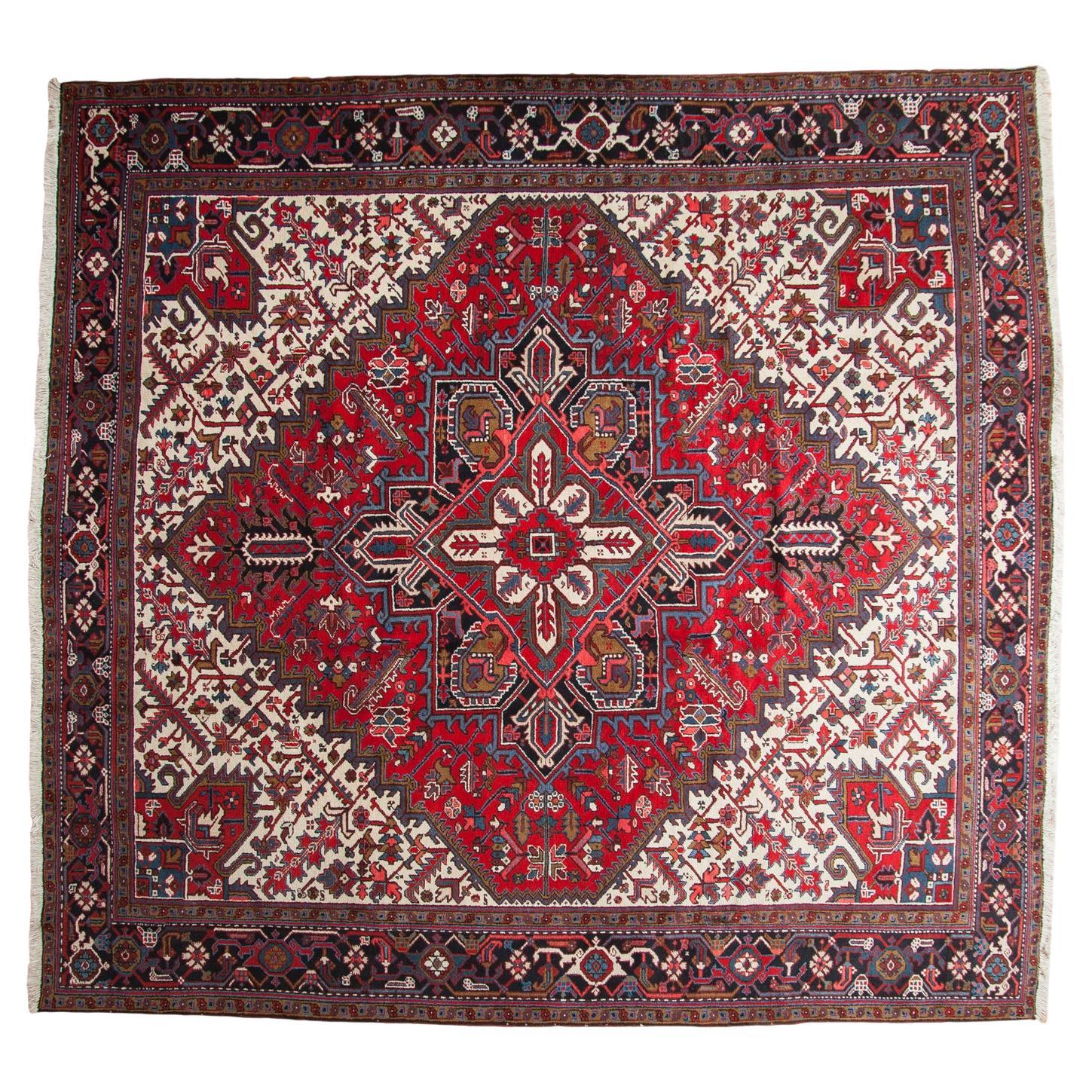 Vintage Mehrivan Square Carpet For Sale