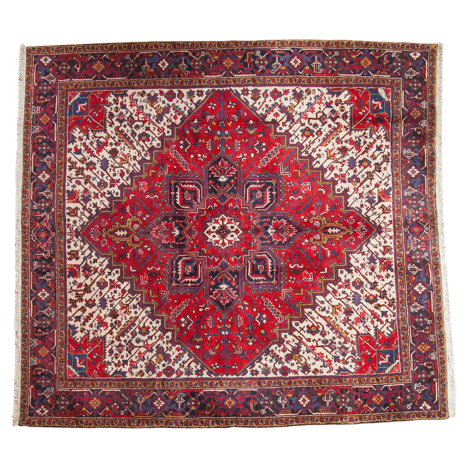 Vintage Mehrivan Square Carpet For Sale