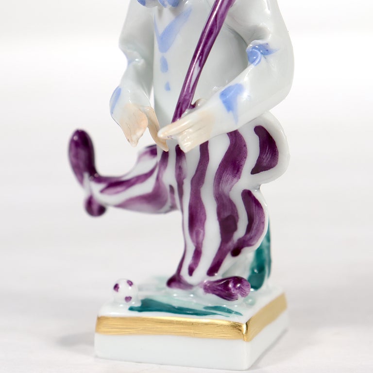 Vintage Meissen Porcelain Golfer or Golfing Figurine by Peter Strang For Sale 5