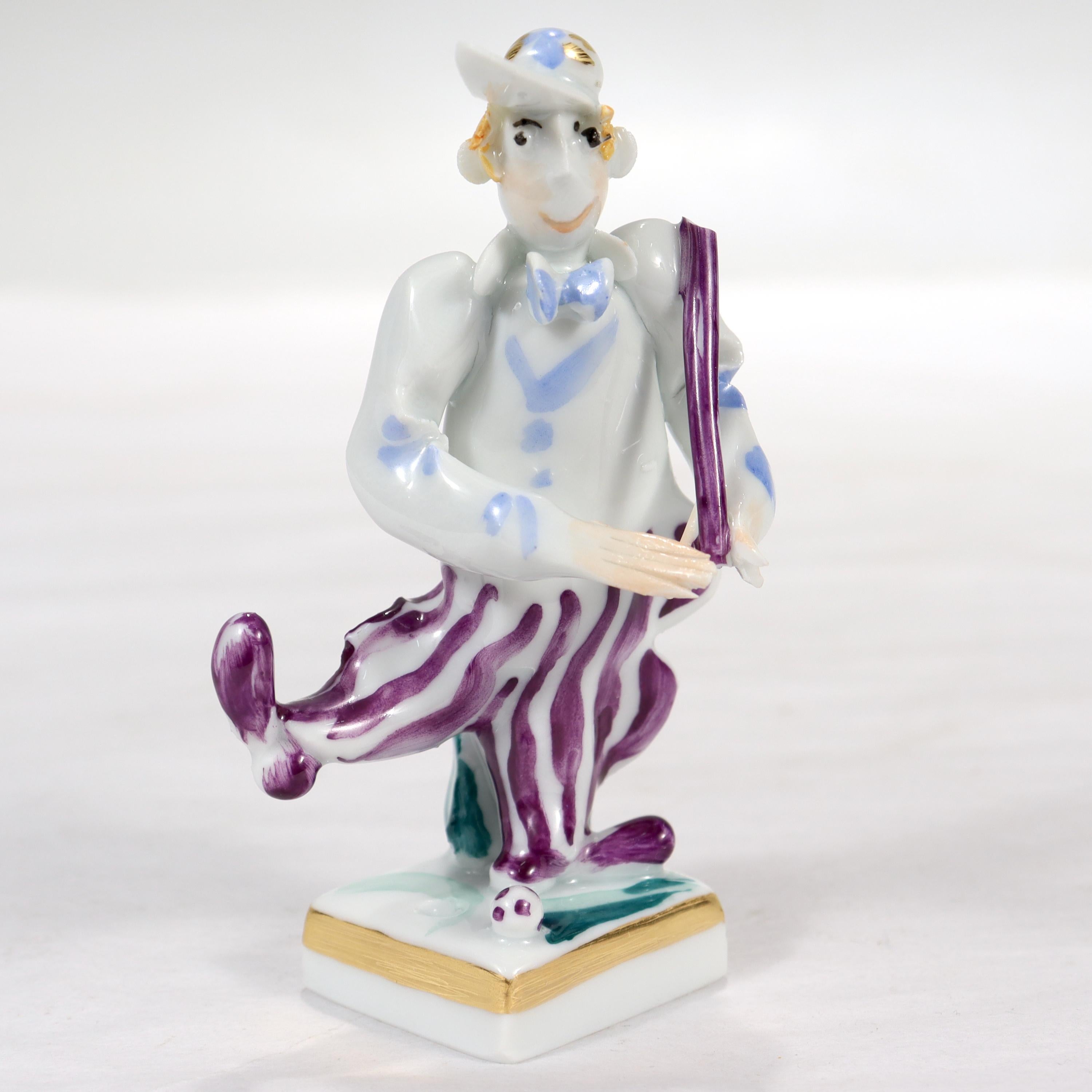 A fine Meissen porcelain miniature or figurine.

By Peter Strang. Strang was born in Dresden in 1935 and received a degree in Sculpture from the Academy of Fine Arts in Dresden in 1960. Peter was a founding member of the Meissen 1960 artists'