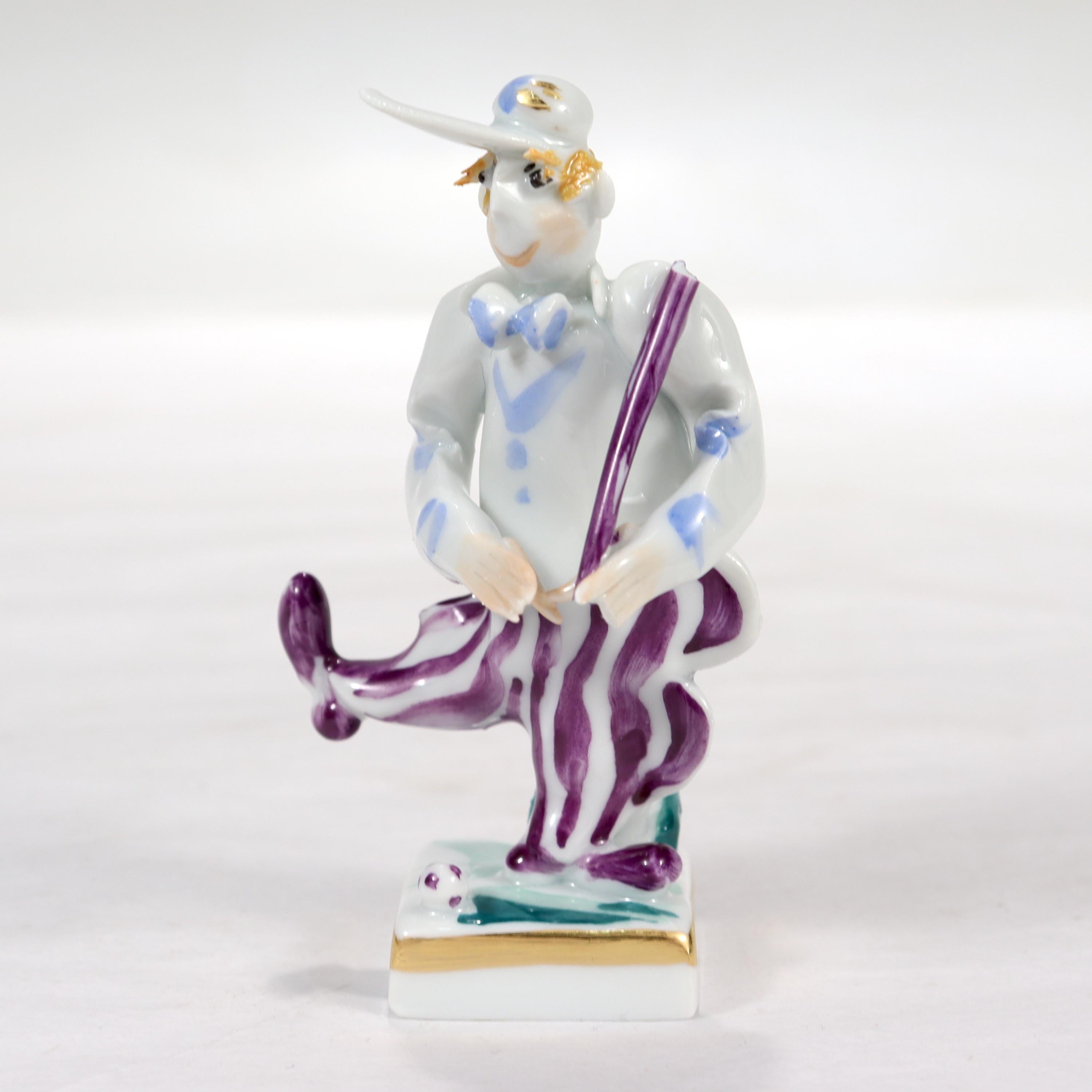 Allemand Vintage Meissen Porcelain Golfer or Golfing Figurine by Peter Strang en vente