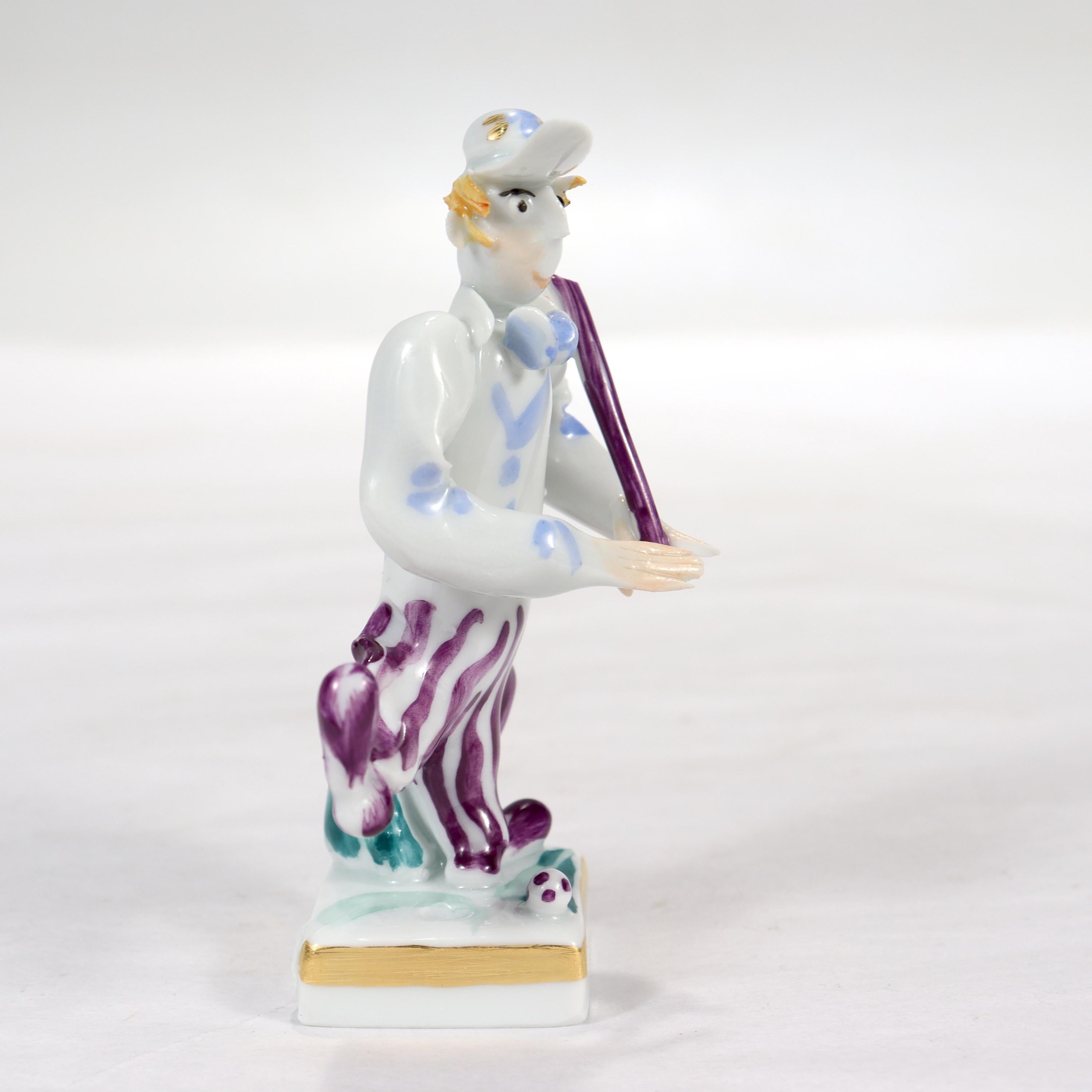 Porcelaine Vintage Meissen Porcelain Golfer or Golfing Figurine by Peter Strang en vente