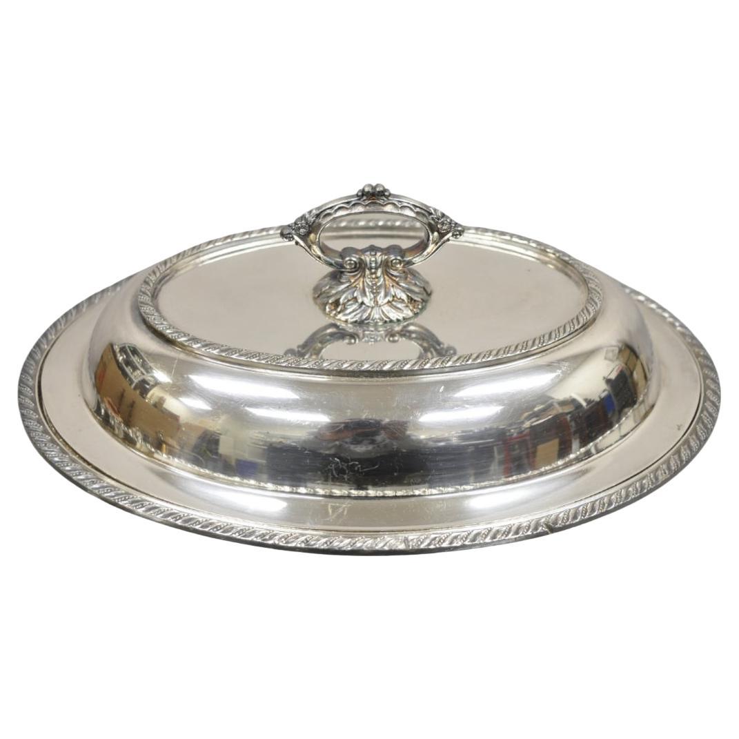 Vintage Melford EPNS Victorian Style Silver Plated Lidded Vegetable Serving Dish For Sale