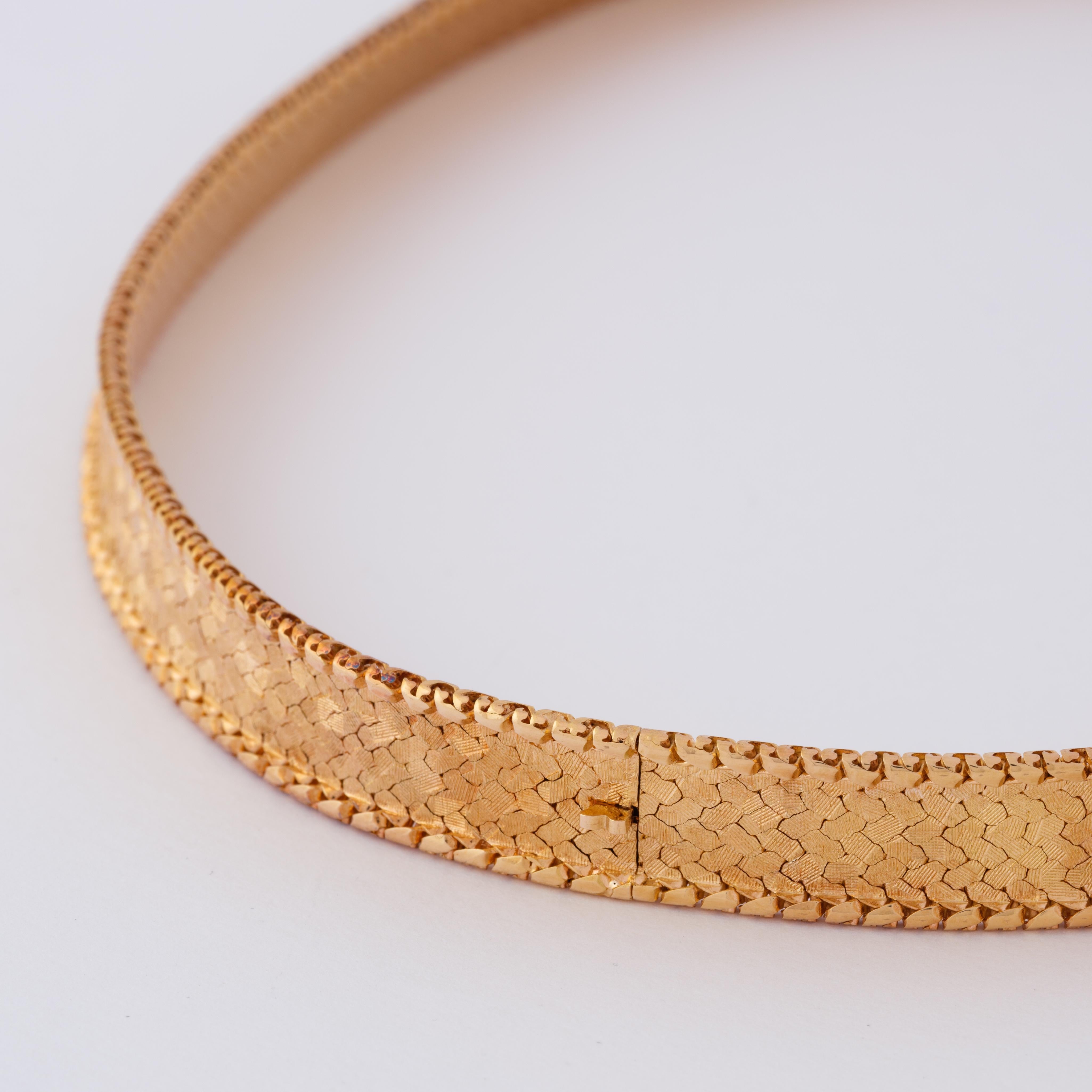 Vintage Mellerio Paris 18 Karat Yellow and Rose Collar Unisexe en vente