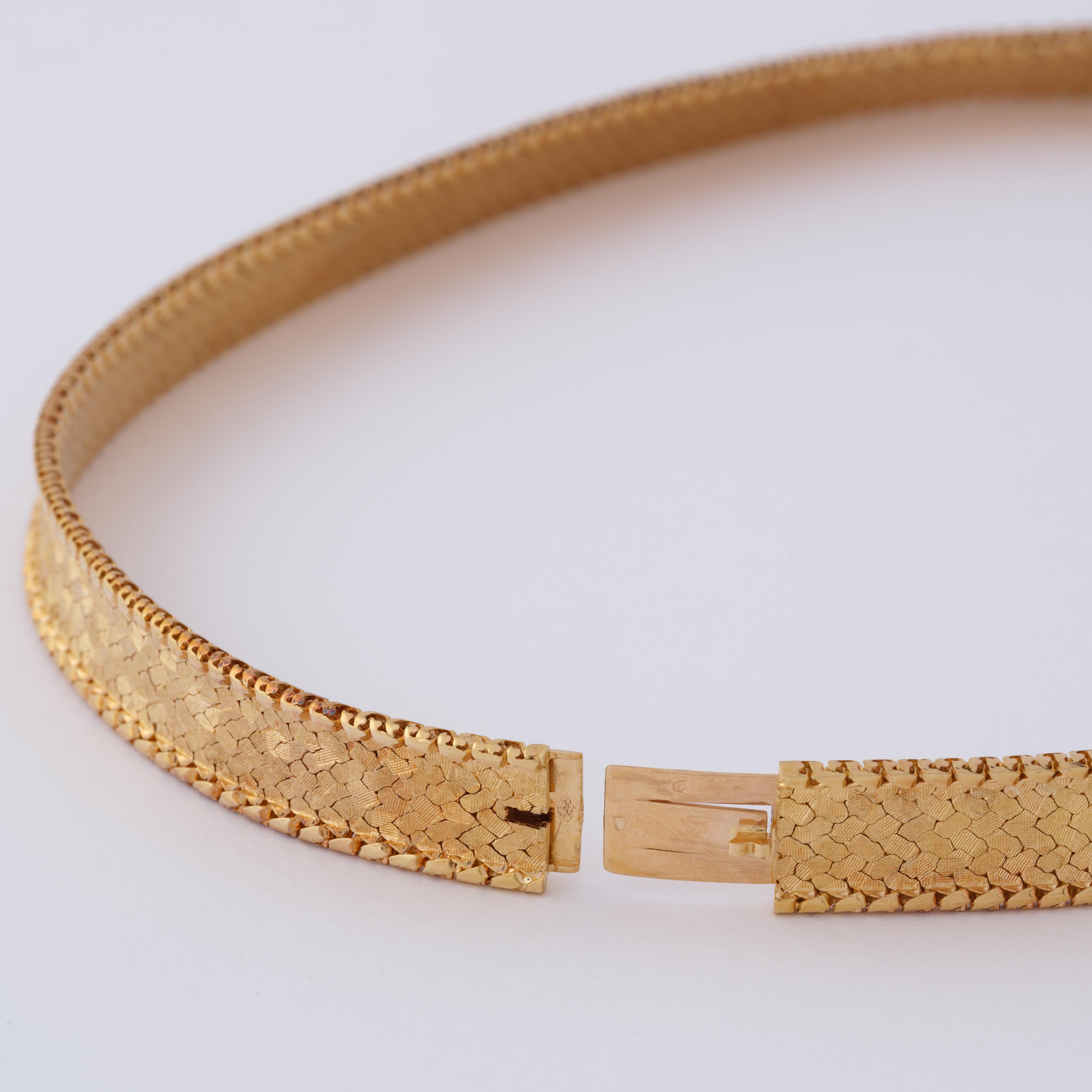 Vintage Mellerio Paris 18 Karat Yellow and Rose Collar en vente 1