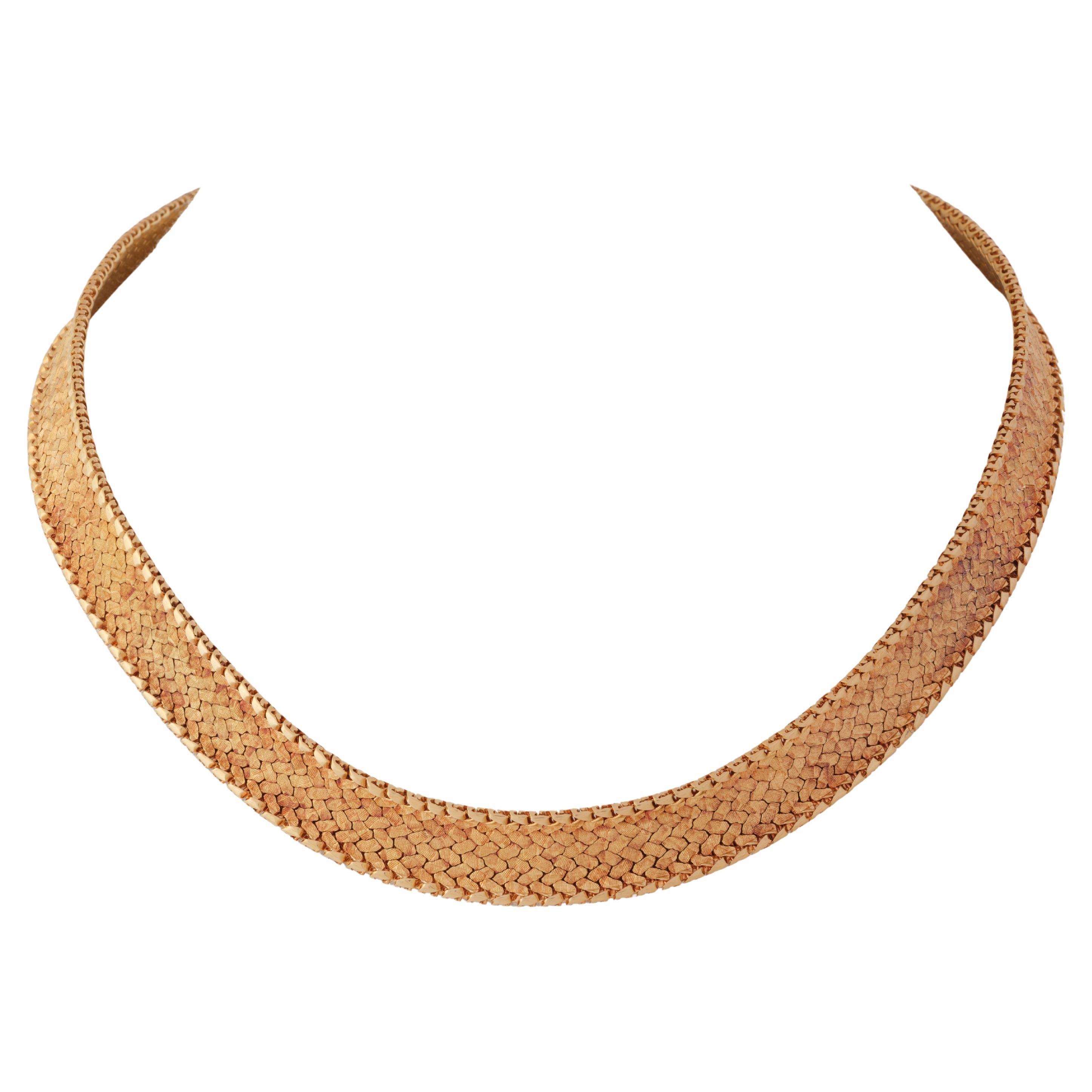 Vintage Mellerio Paris 18 Karat Yellow and Rose Collar en vente