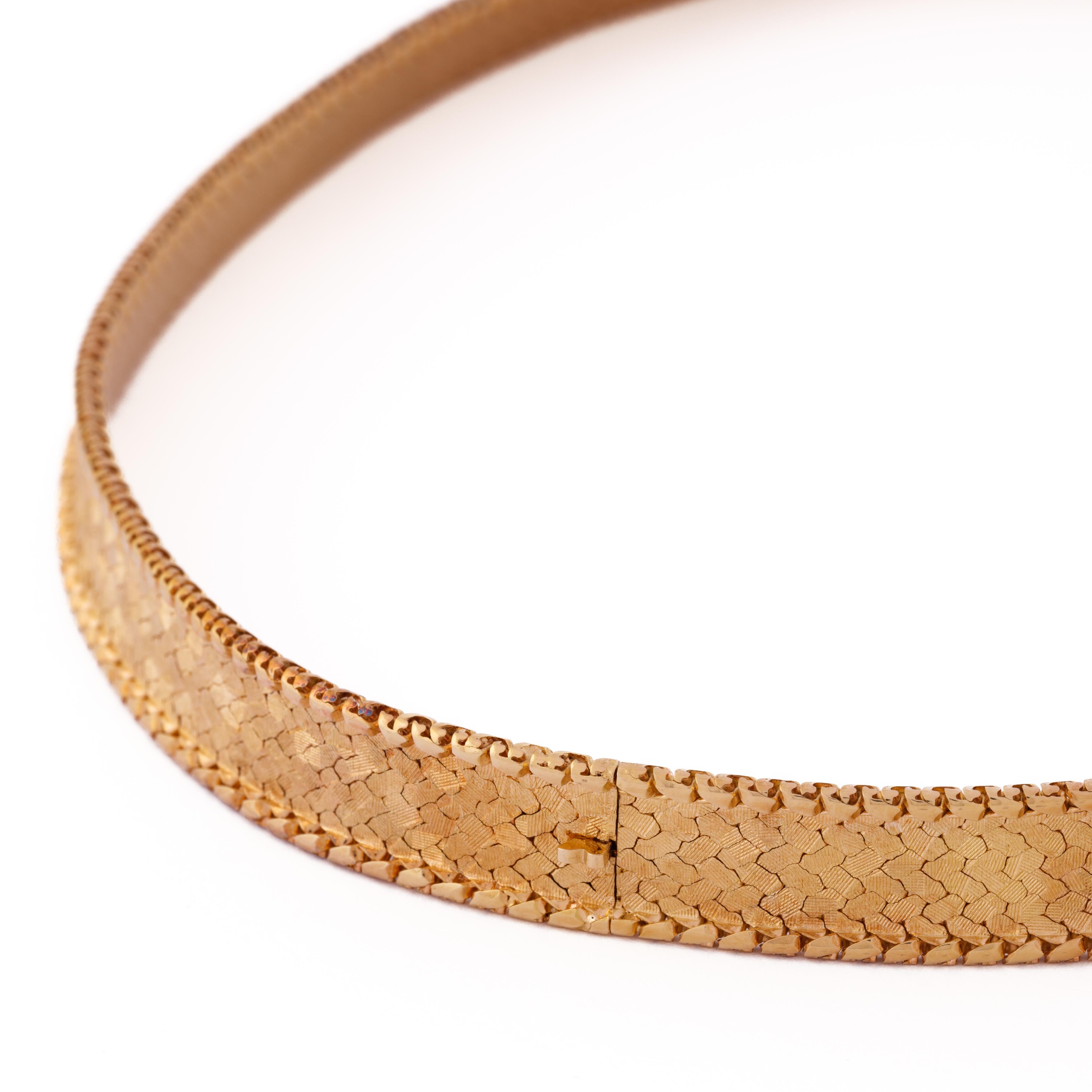 Collare d'epoca Mellerio Paris 18 carati giallo e rosa in vendita 1