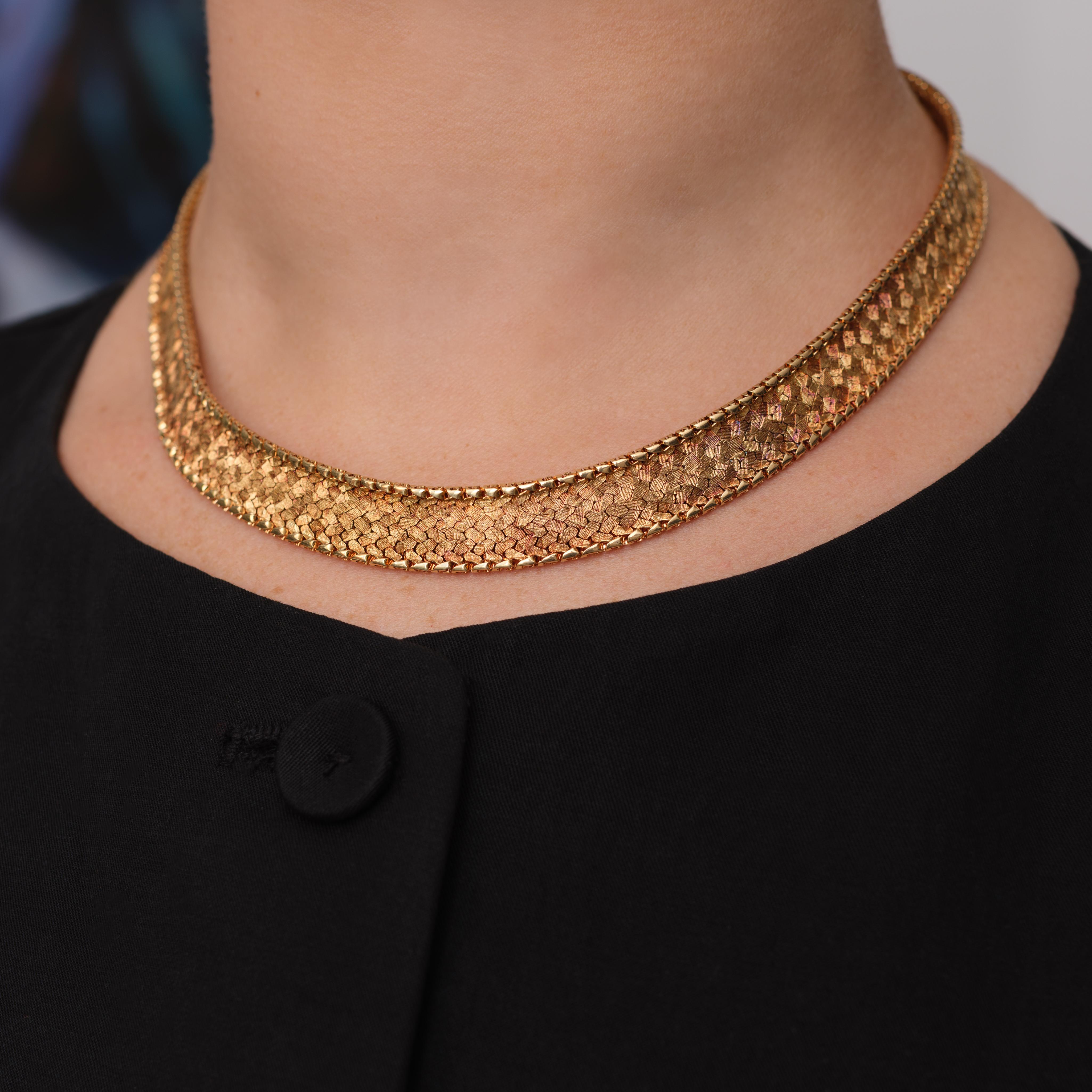 Collare d'epoca Mellerio Paris 18 carati giallo e rosa in vendita 4