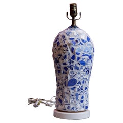 Vintage Blue and White Memory Ware (Broken Plate) Table Lamp