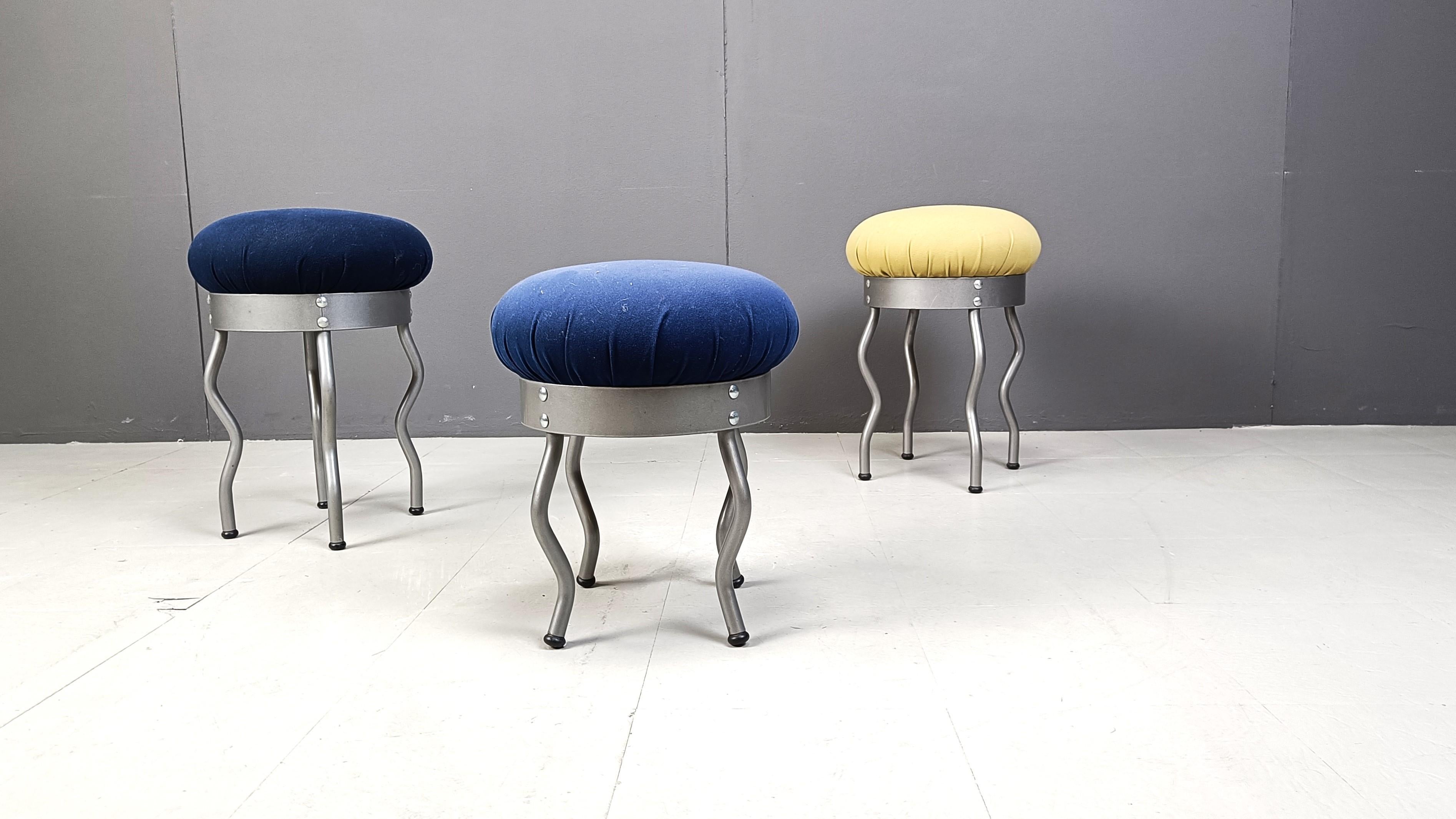 Post-Modern Vintage Memphis Design Uri Stools by Per Ivar Ledang for IKEA, 1995 - set of 3