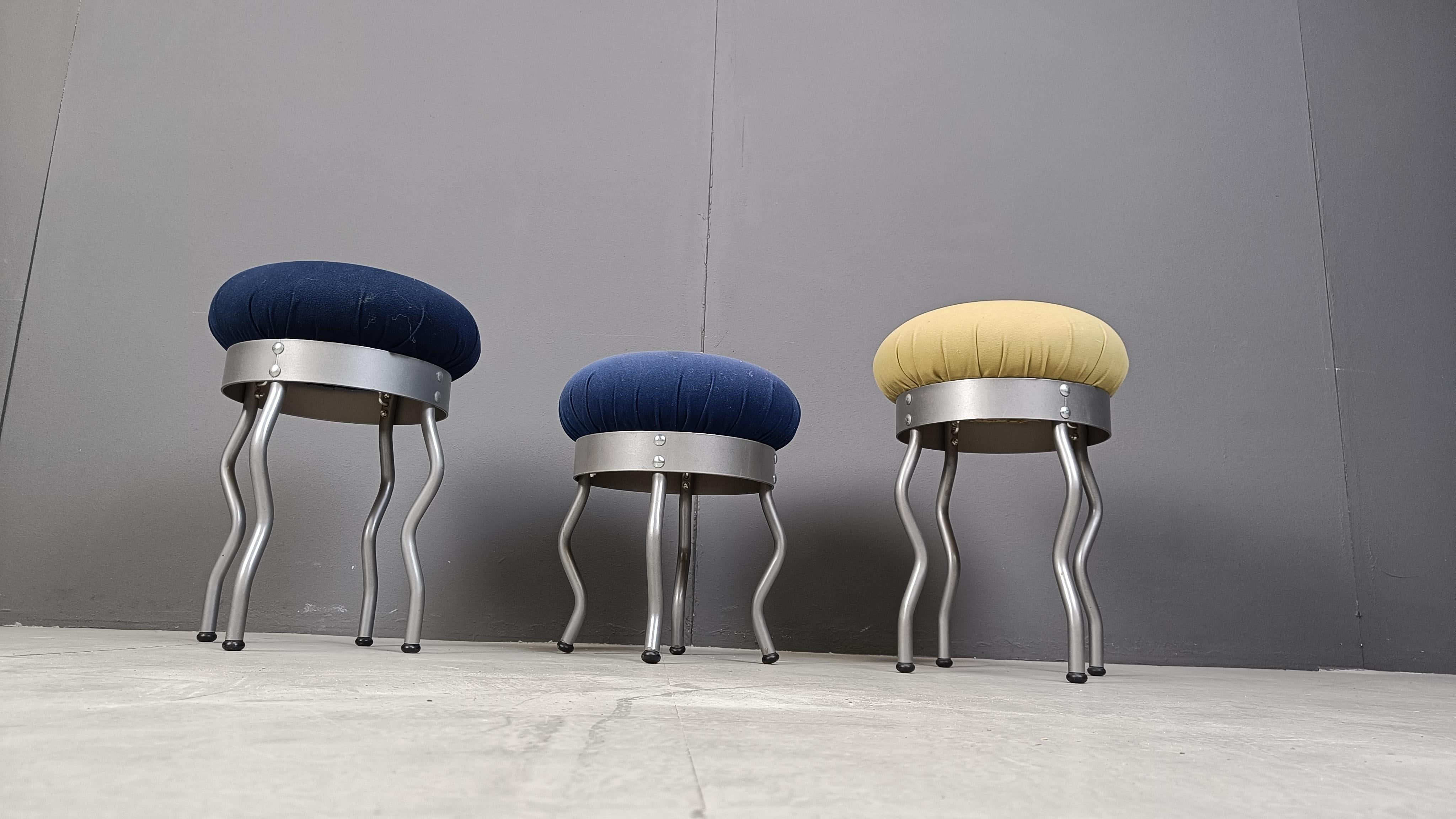 Late 20th Century Vintage Memphis Design Uri Stools by Per Ivar Ledang for IKEA, 1995 - set of 3