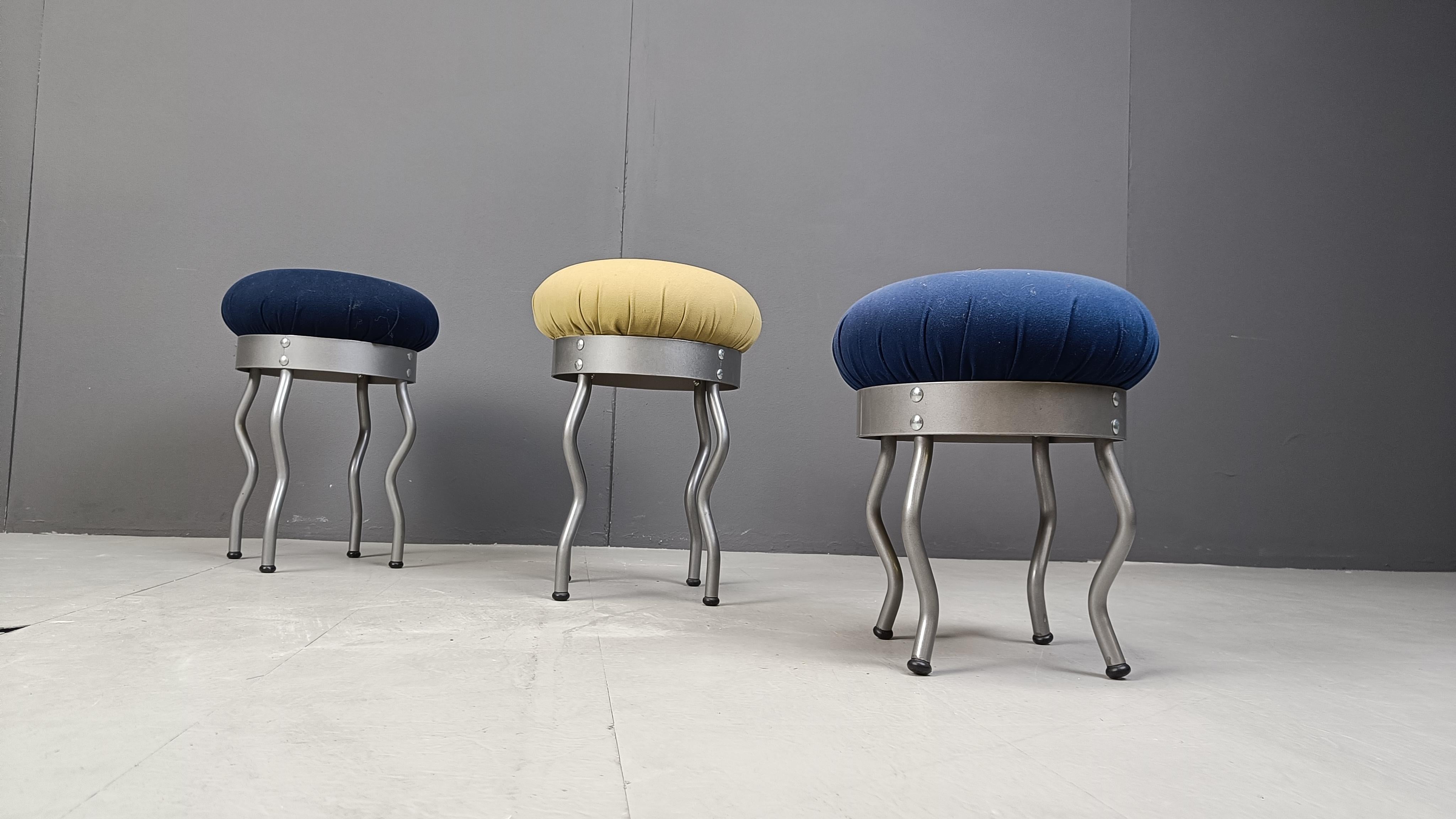 Vintage Memphis Design Uri Stools by Per Ivar Ledang for IKEA, 1995 - set of 3 1