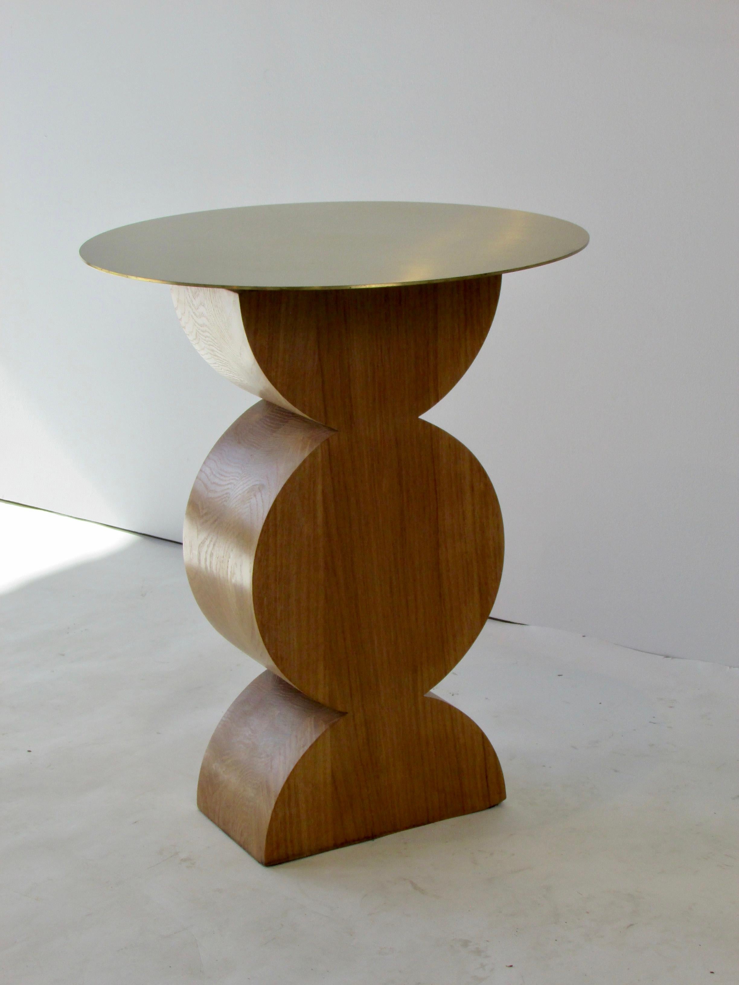 Italian Studio Simon, Constantin Occasional Table With Brass Top For Sale