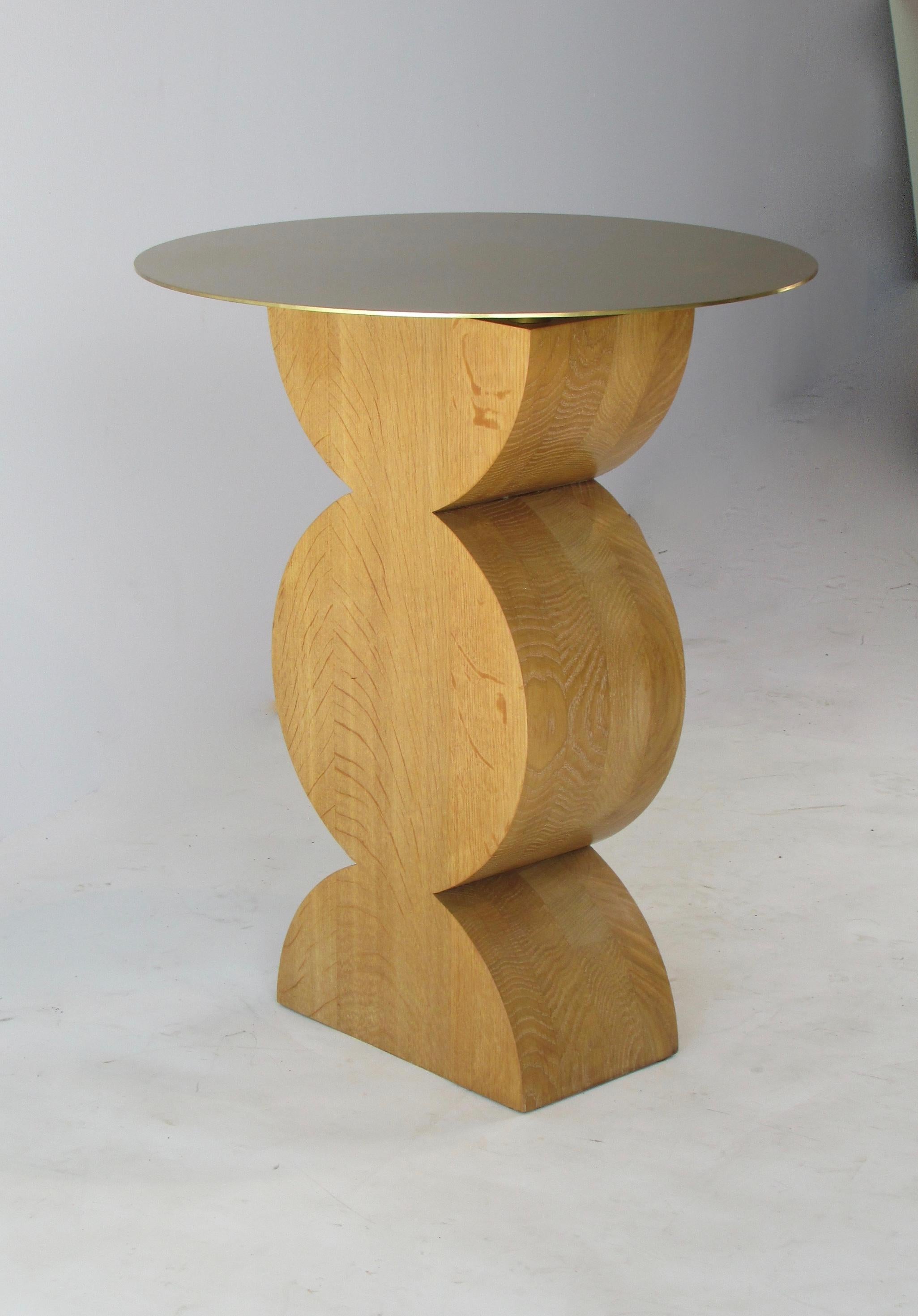 Late 20th Century Studio Simon, Constantin Occasional Table With Brass Top For Sale