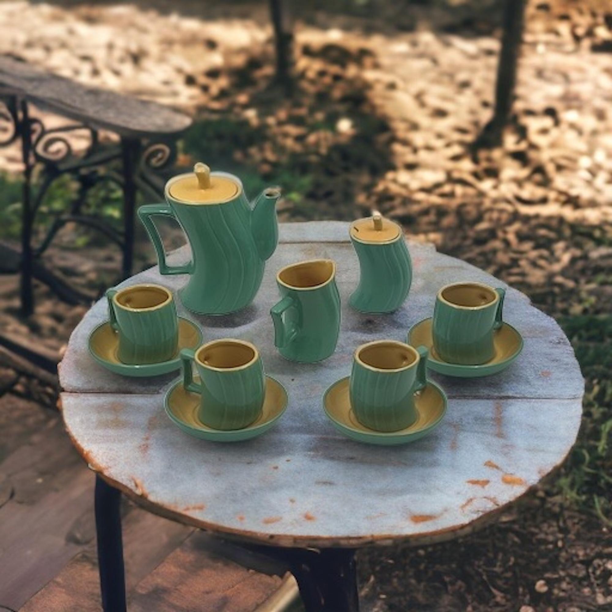 Vintage Memphis Naj Oleari Ceramic Tea Set by Massimo Iosa Ghini - 1980s For Sale 5