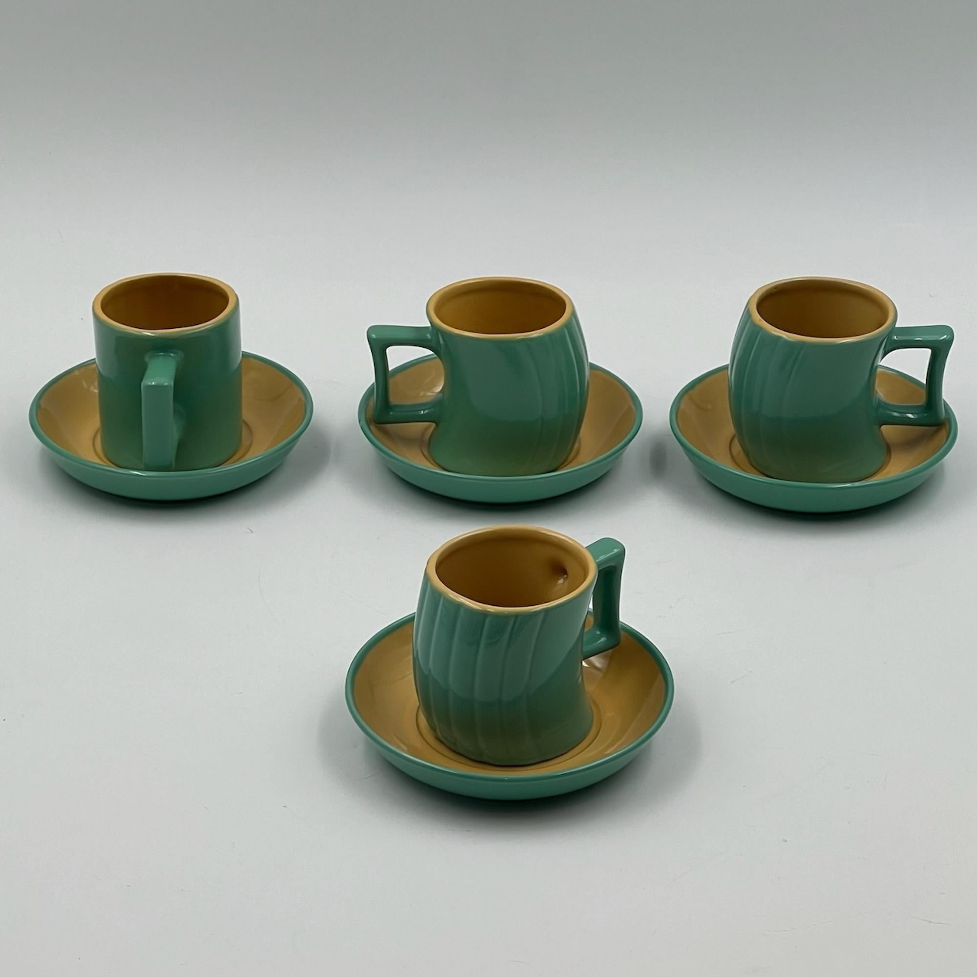 Italian Vintage Memphis Naj Oleari Ceramic Tea Set by Massimo Iosa Ghini - 1980s For Sale