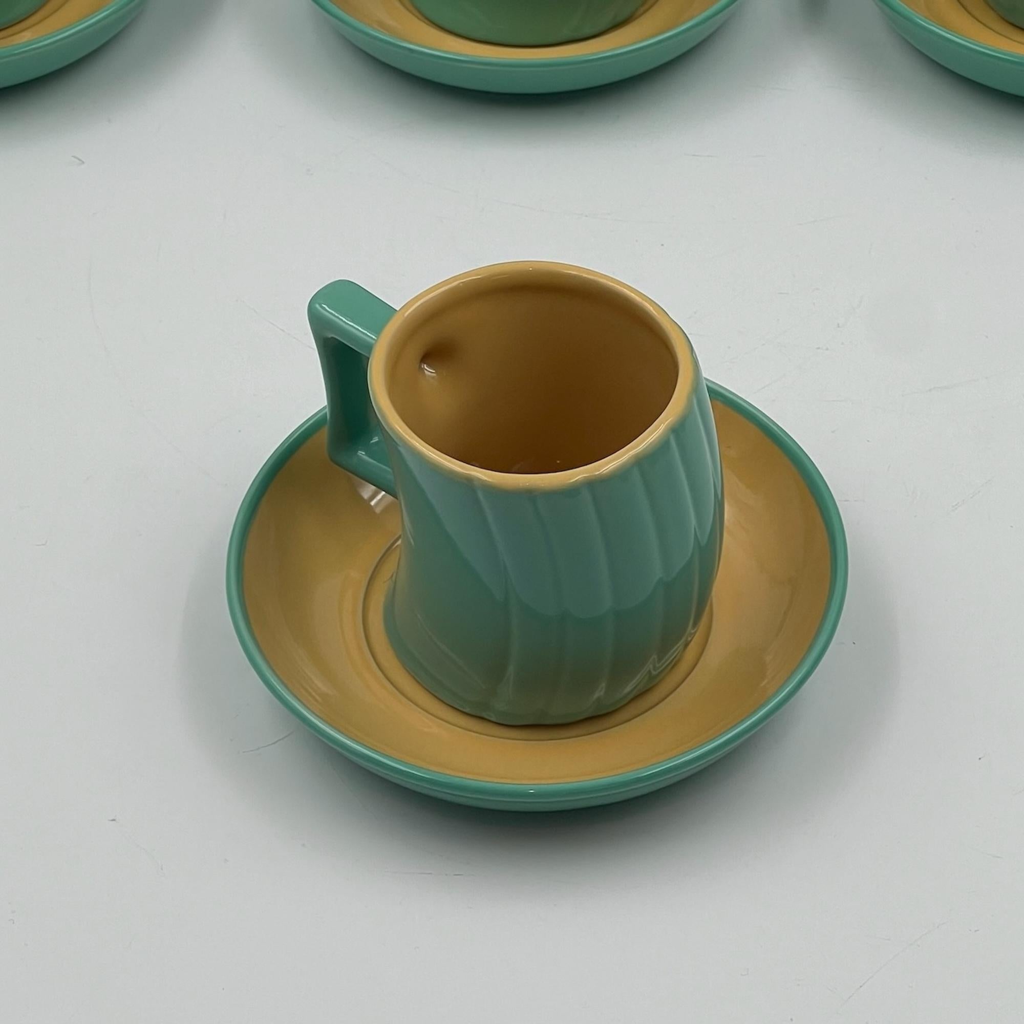 Vintage Memphis Naj Oleari Ceramic Tea Set by Massimo Iosa Ghini - 1980s In Good Condition For Sale In San Benedetto Del Tronto, IT