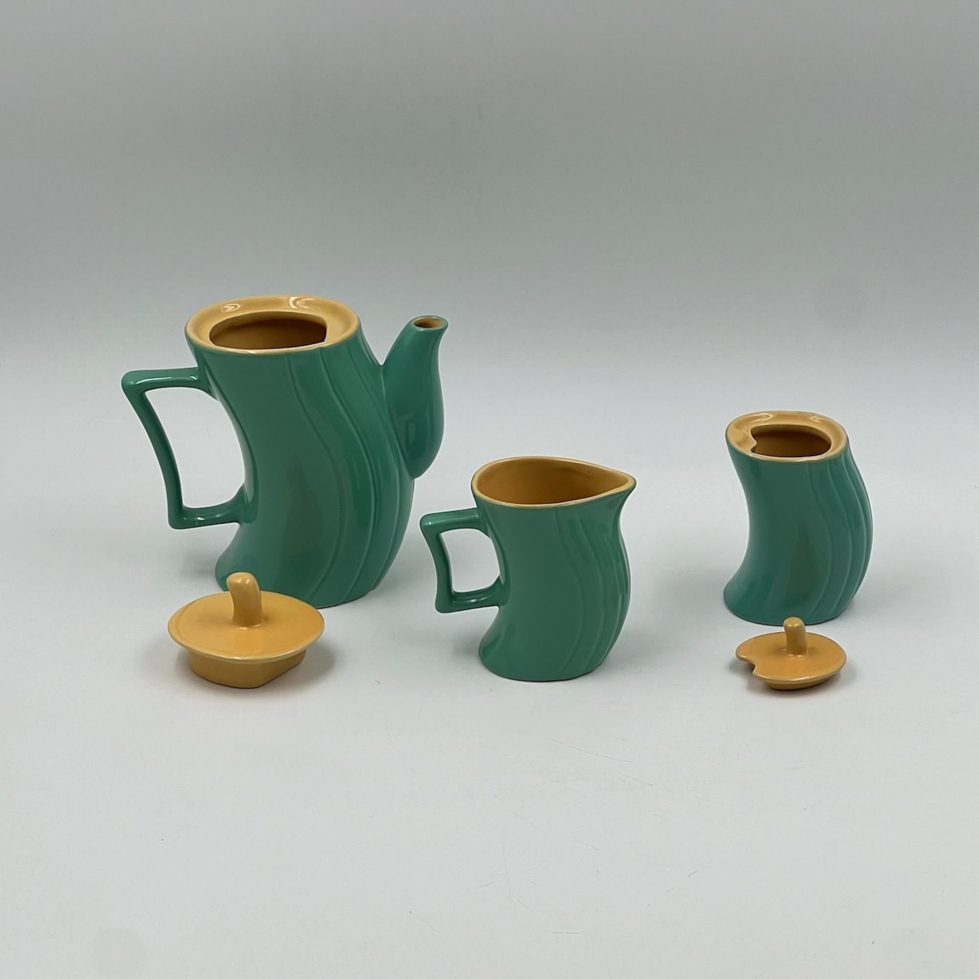 Late 20th Century Vintage Memphis Naj Oleari Ceramic Tea Set by Massimo Iosa Ghini - 1980s For Sale