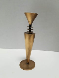 Vintage Memphis Style Brass Candlestick holder