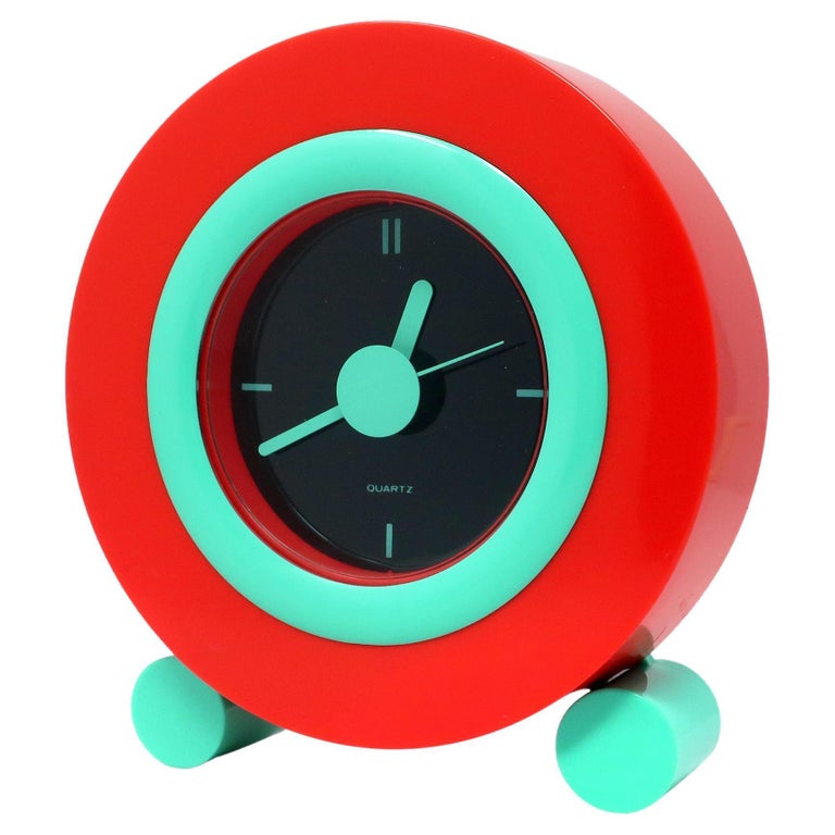 Vintage Memphis Style Desk Clock For Sale at 1stDibs