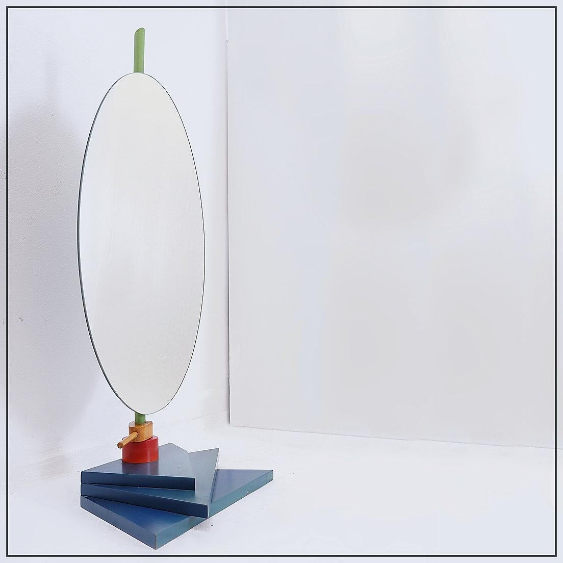 20ième siècle Miroir de table vintage de style Memphis - années 1980 en vente