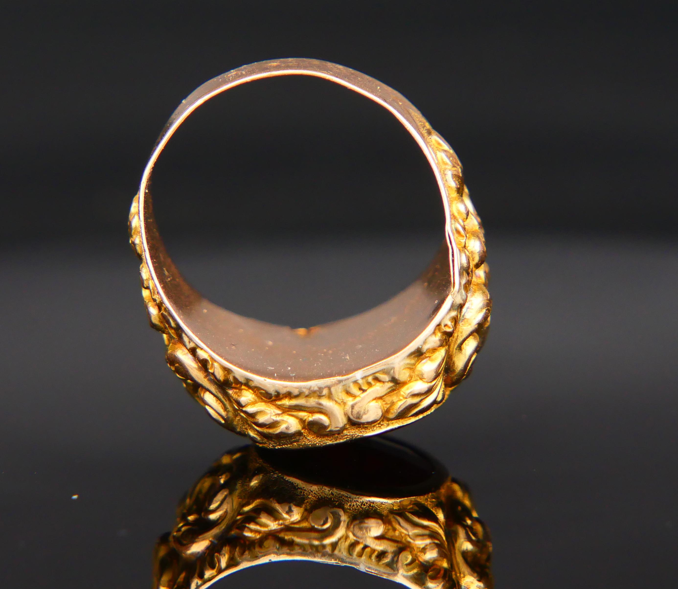 Men's Vintage Men Ring Ruby Red solid 14K Yellow Gold ØUS 10.25/ 7.1gr