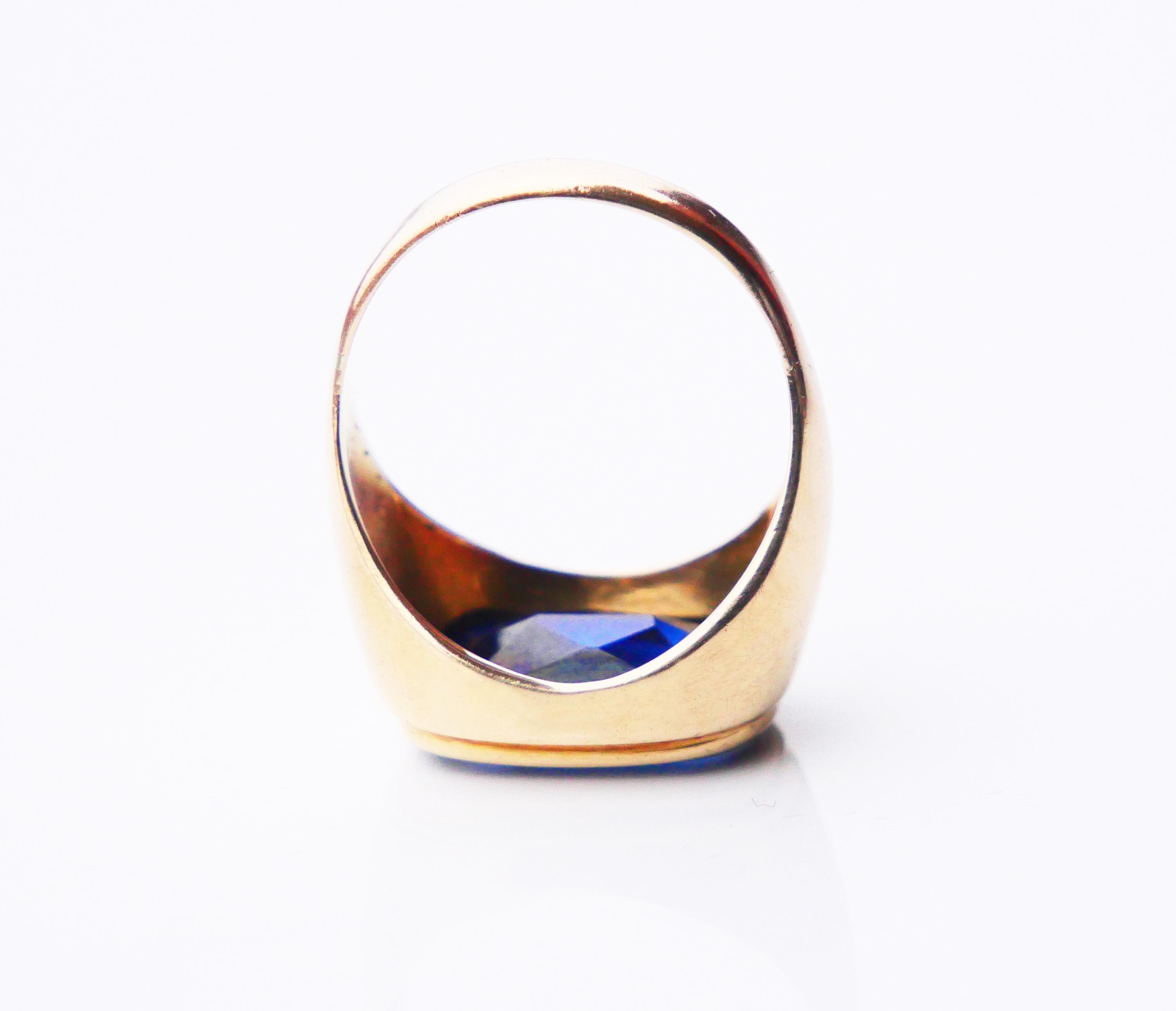 Vintage Men Ring Sapphire solid 14K Gold Ø8.75US / 9.73 gr 2