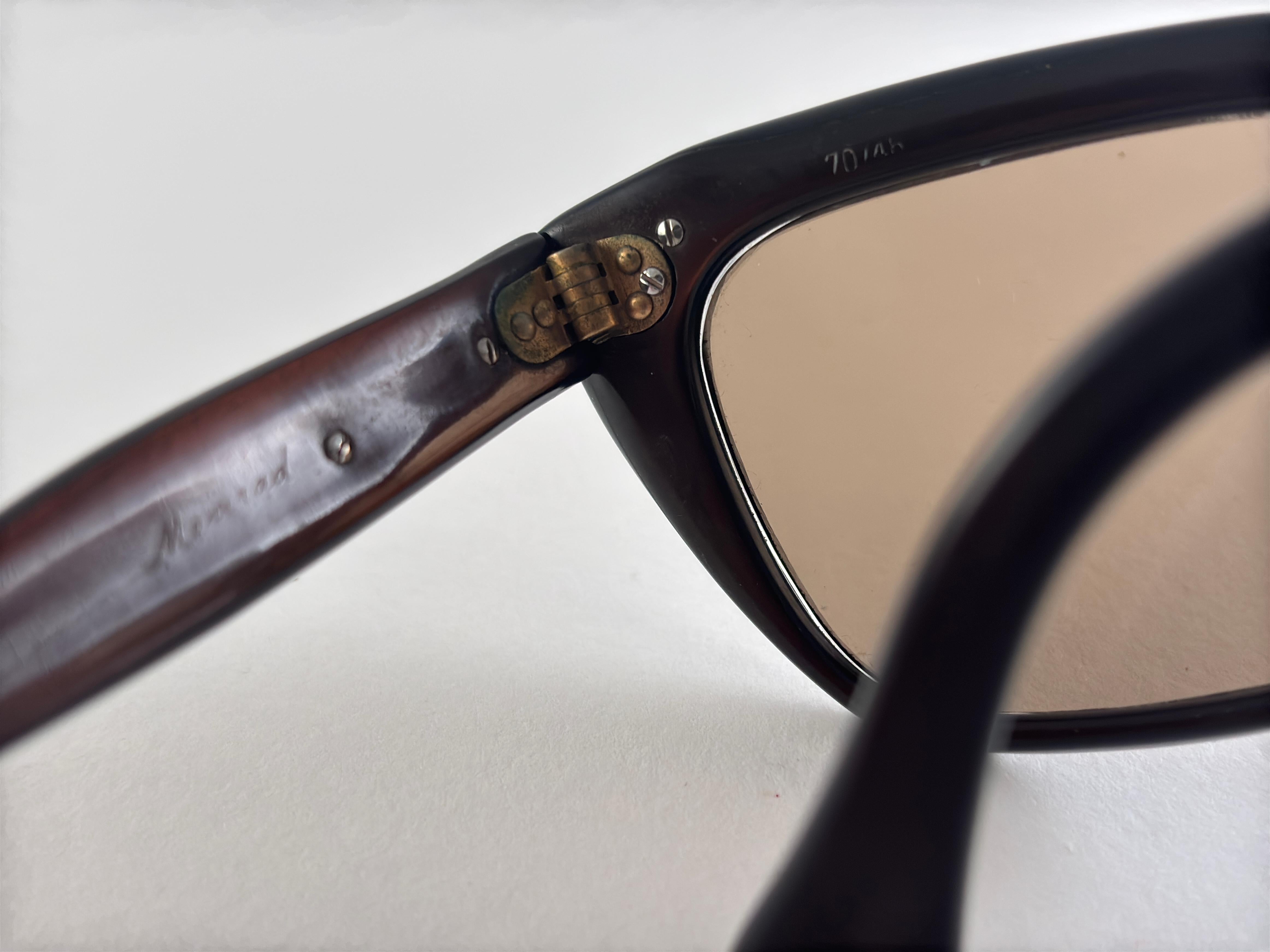 Gafas de sol vintage Menrad Midcentury Borgoña oscuro años 60 Marrón en venta