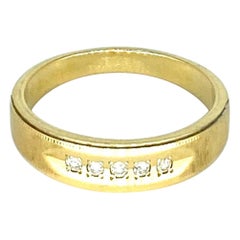 Vintage Men’s 0.10 Carat Diamonds Band Ring 14k Gold