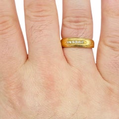Vintage Men’s 0.10 Carat Diamonds Band Ring 18k Gold